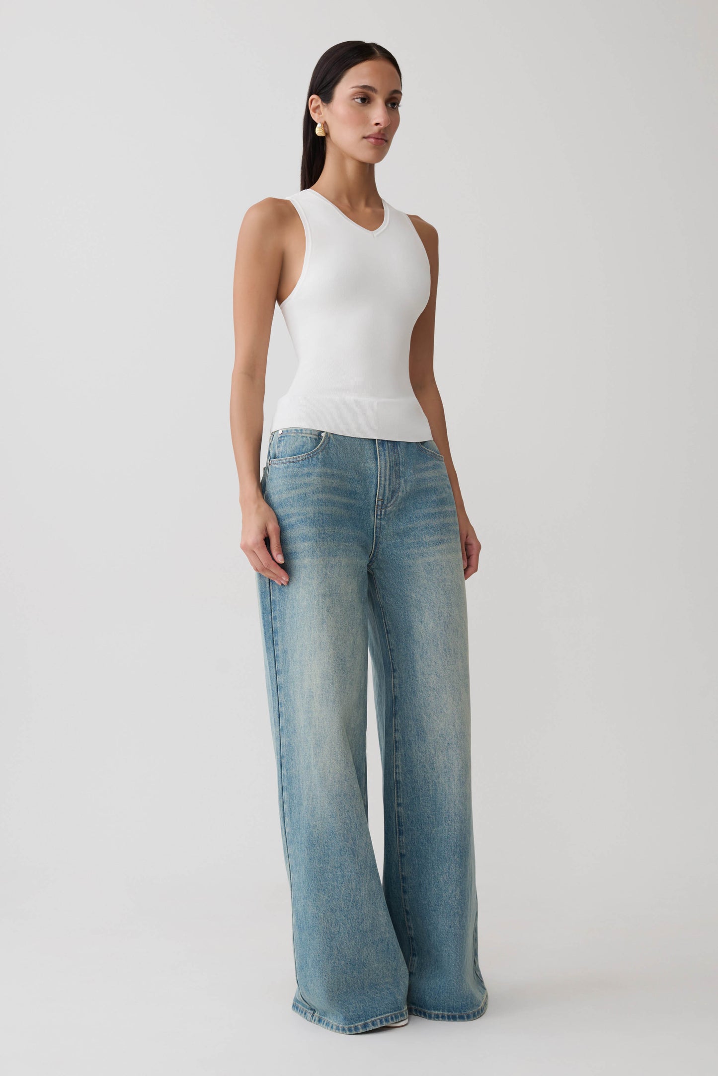 Marleen Knit Tank Top - White