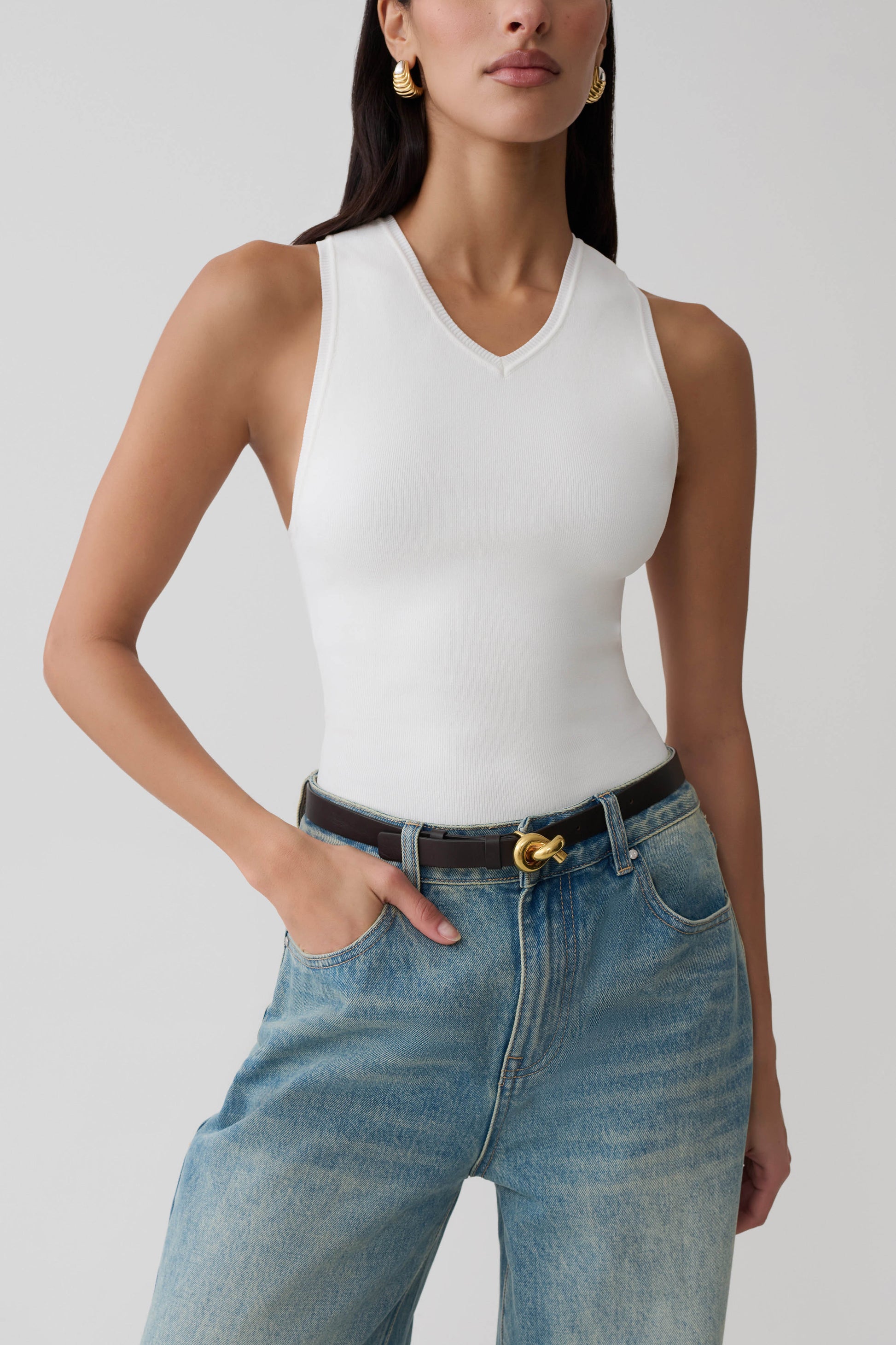 Marleen Knit Tank Top - White #5