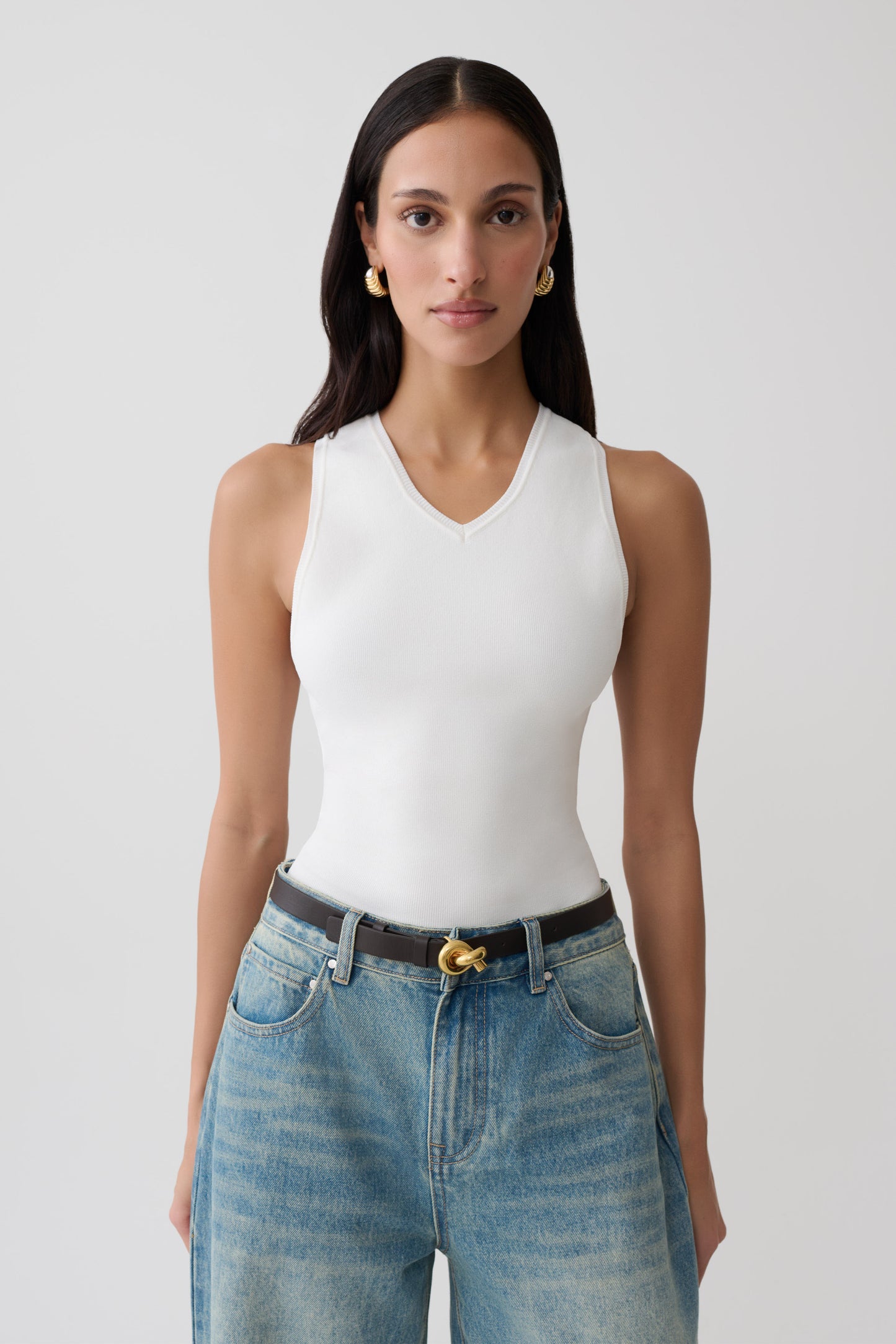 Marleen Knit Tank Top - White