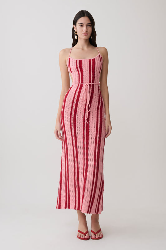 Shepherd Crochet Halter Maxi Dress - Pink