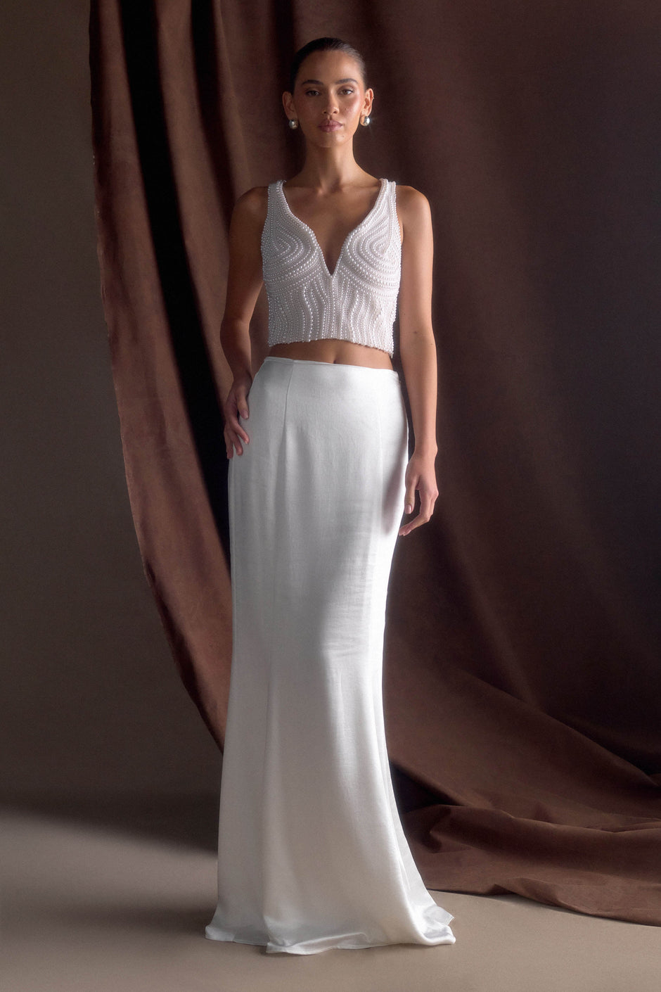 Mesh And Satin Fabric Skirt main image 1