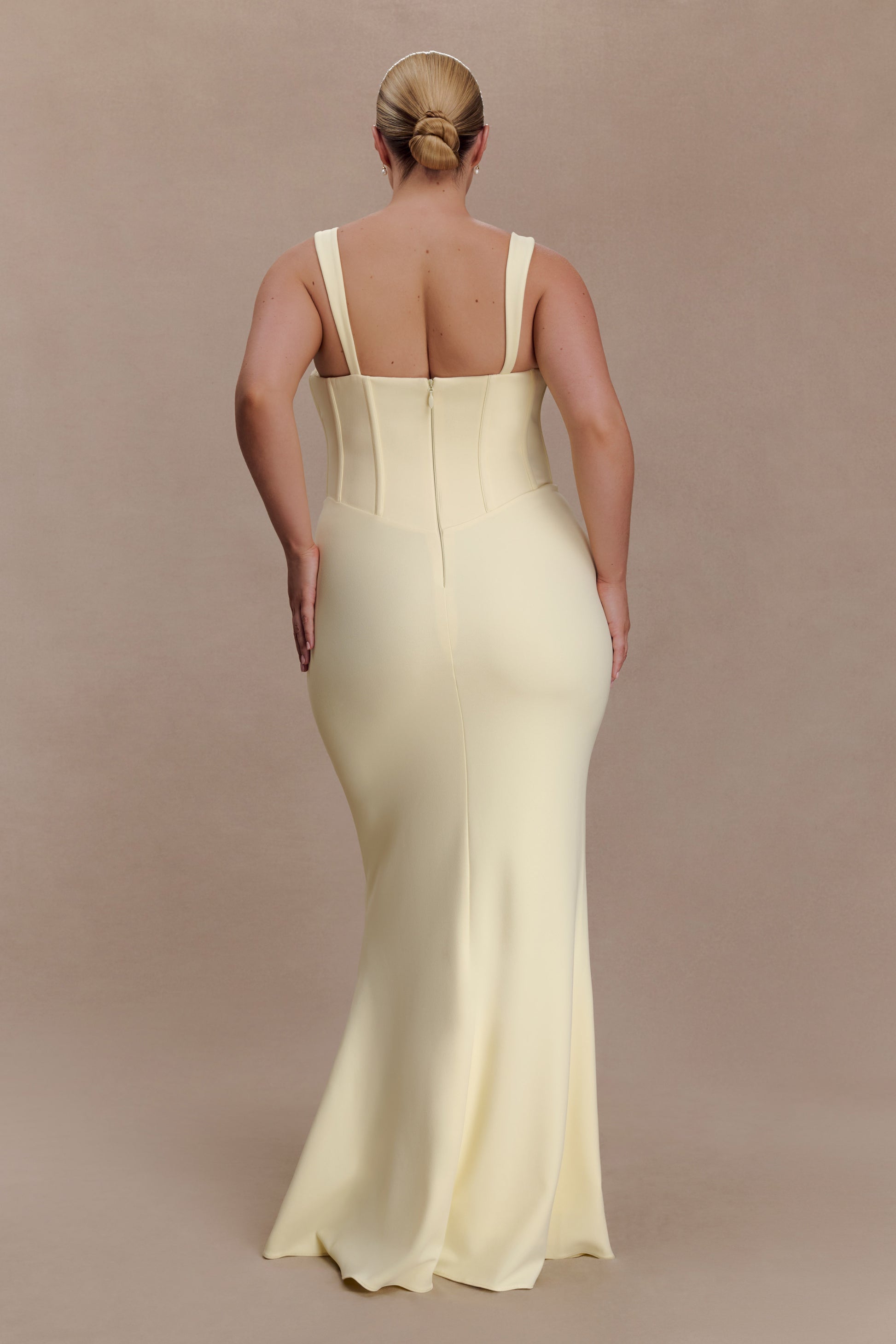 Luella Crepe Corset Maxi Dress - Lemon #6