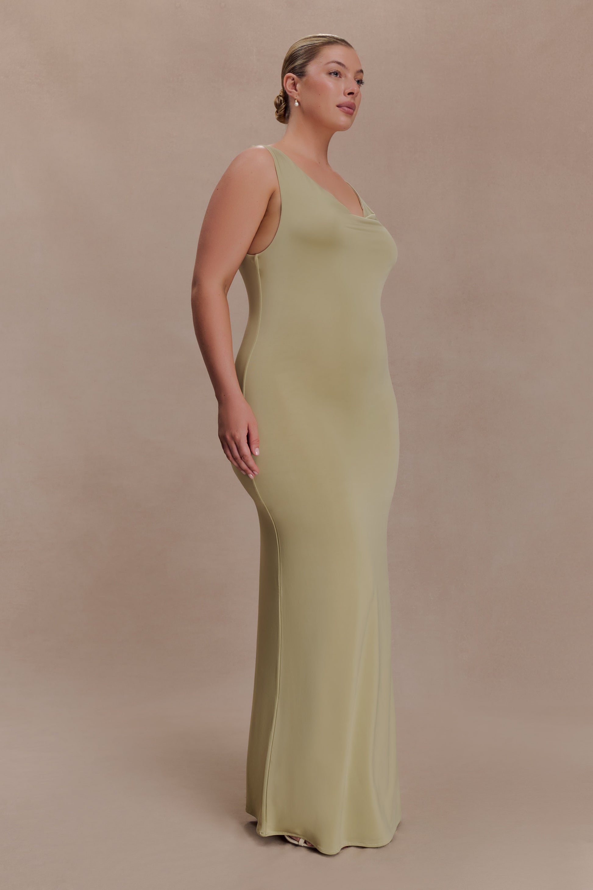 Marta Slinky Cowl Maxi Dress - Sage #8