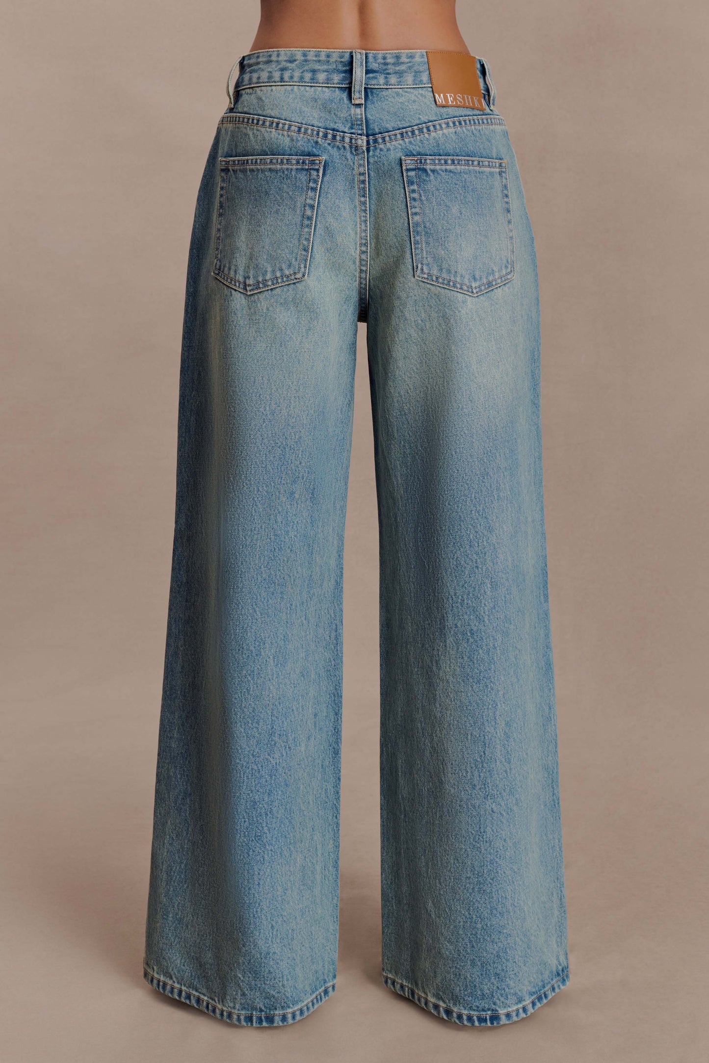 Romi Mid Rise Wide Leg Jeans - Faded Mid Blue