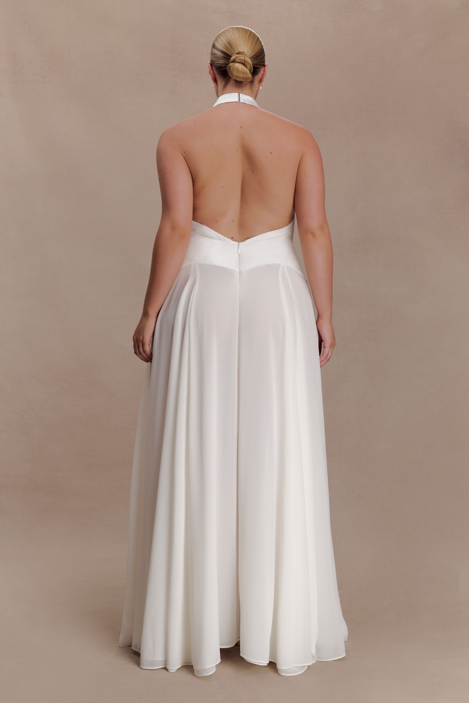 Susan Chiffon Halter Maxi Dress - Ivory #10