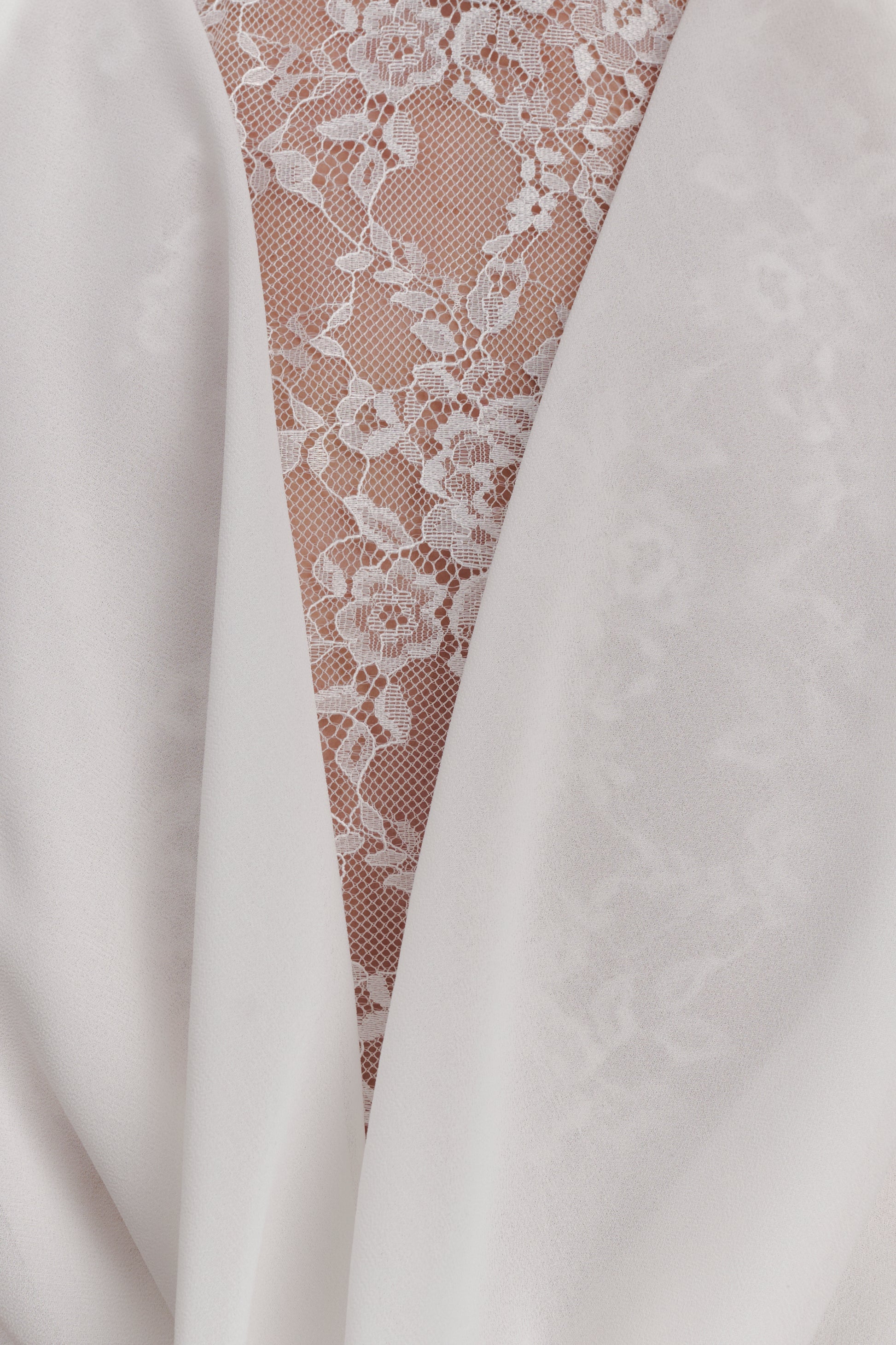 Arra Chiffon And Lace Halter Mini Dress - White #4