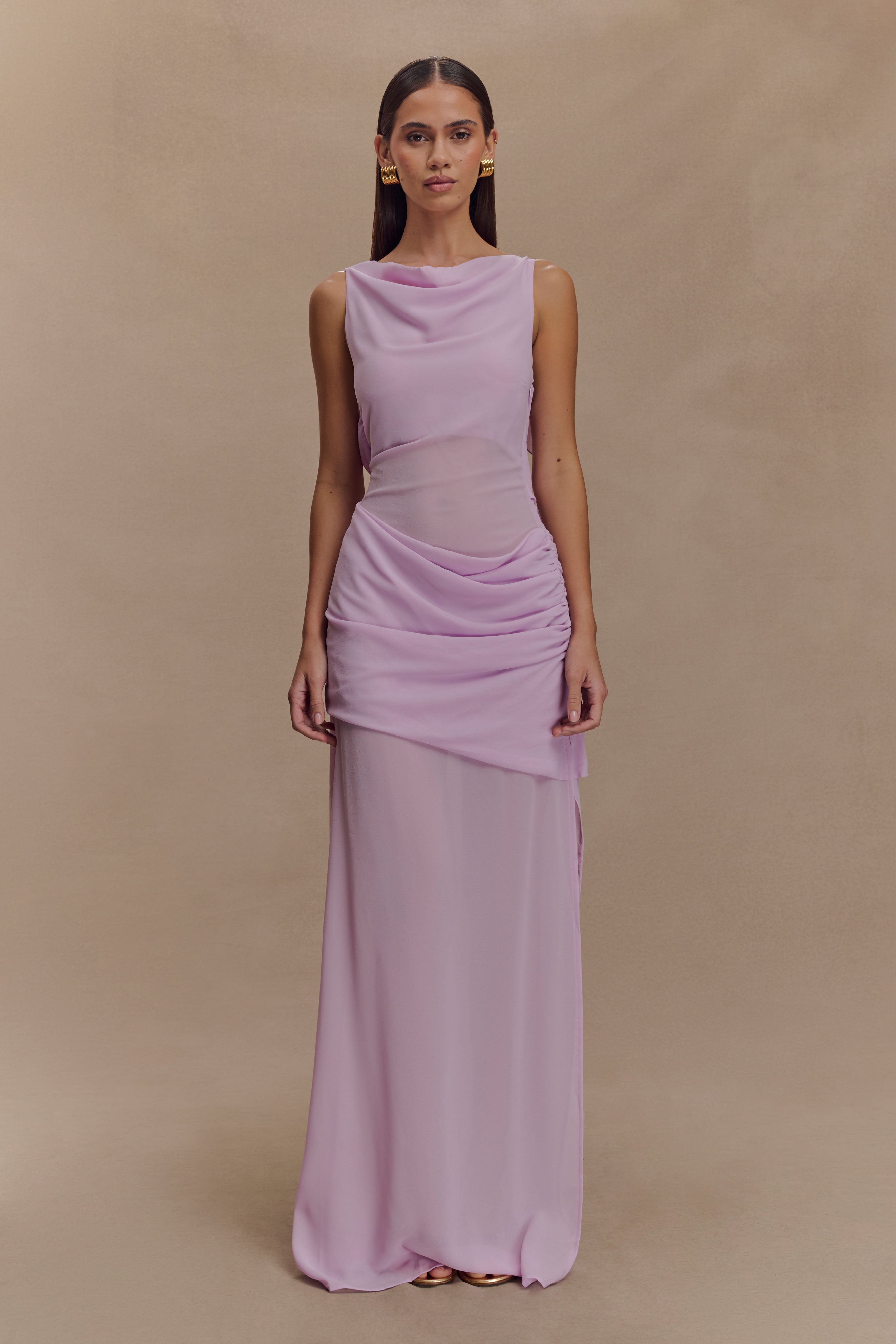 Daria Draped Chiffon Maxi Dress + more Meshki Sale styles up to 50% off