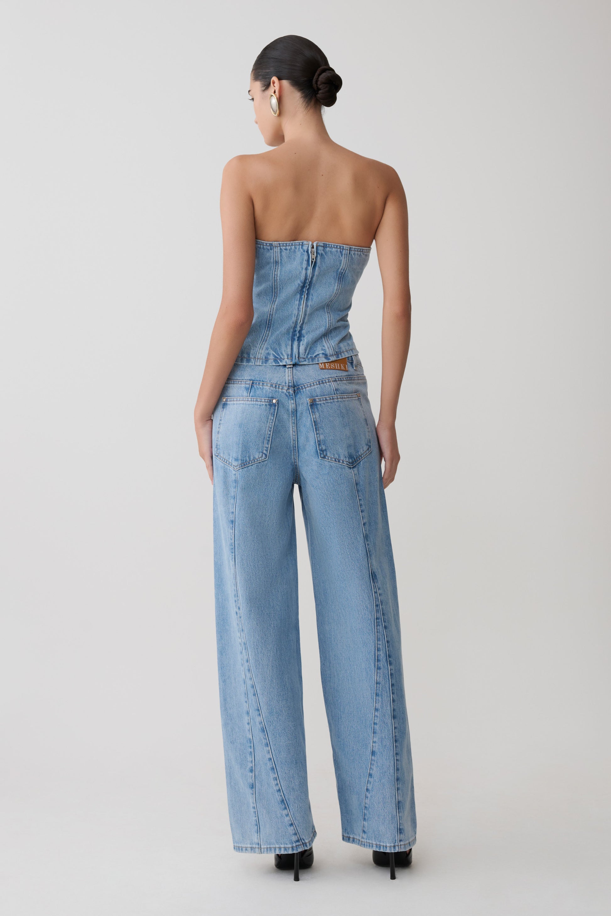 Tommy Strapless Denim Top With Buckle - Classic Blue #2