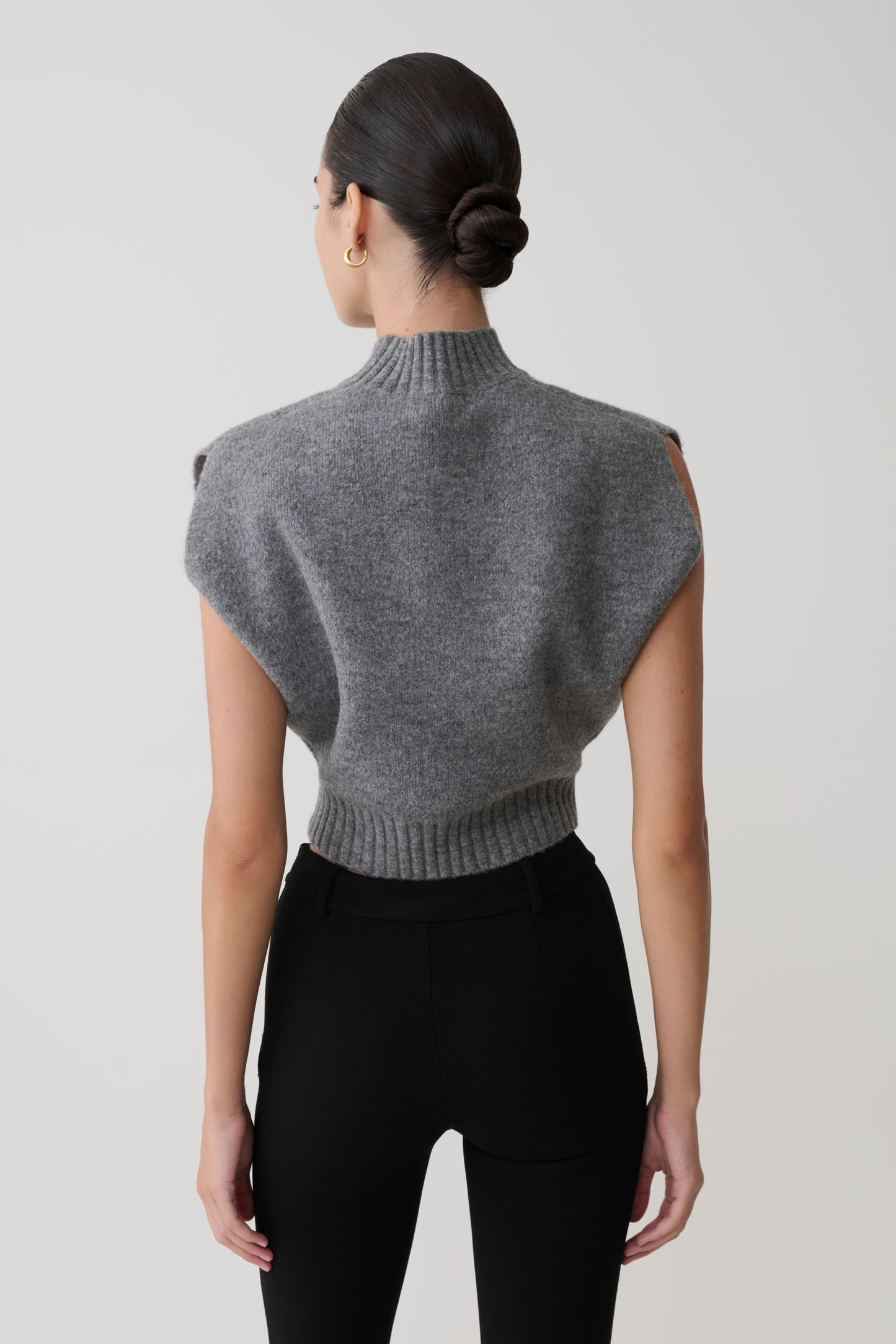 Niko Knit Oversized Top - Charcoal