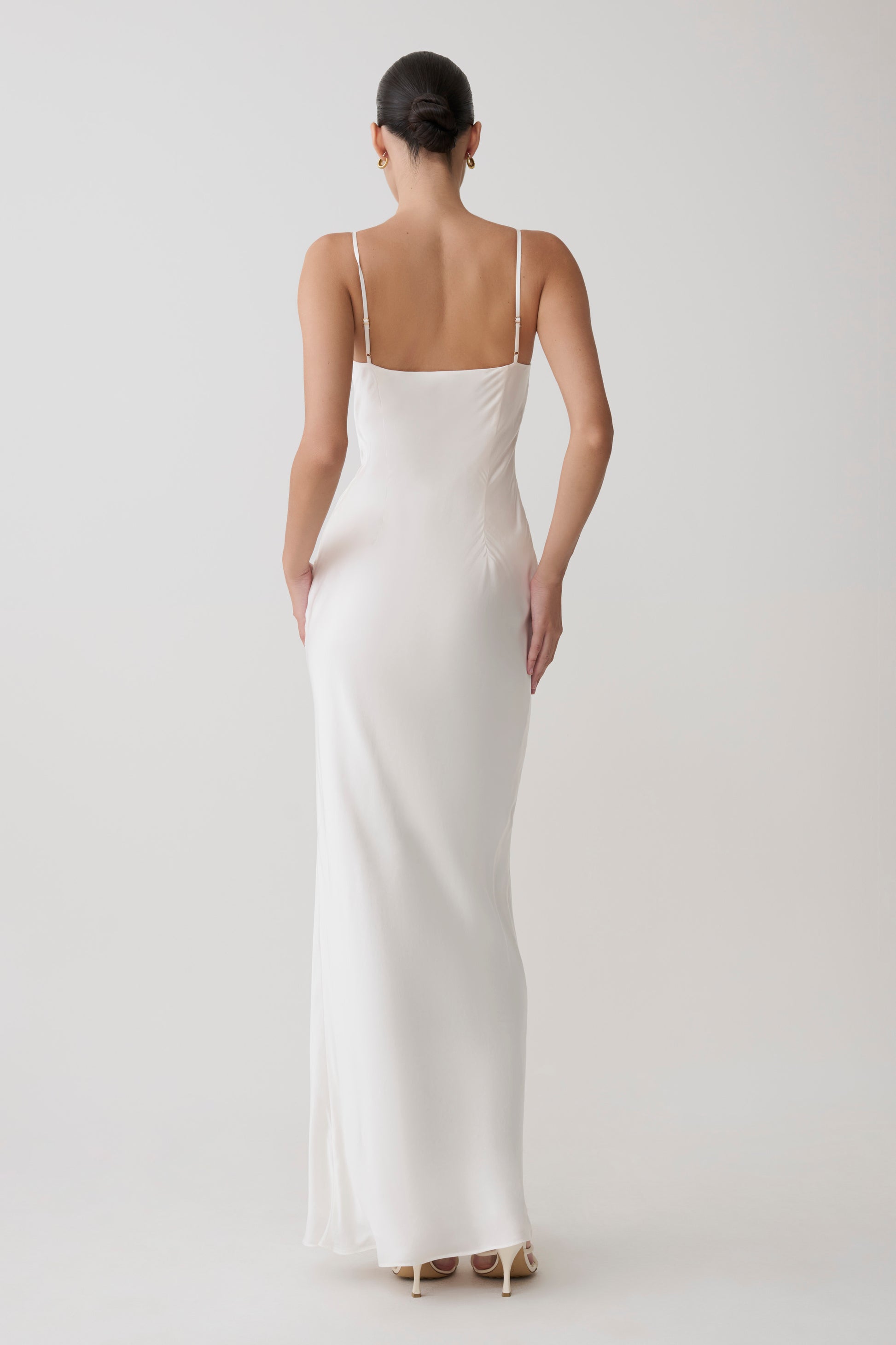 Seraphine Corset Satin Maxi Dress - Ivory #5
