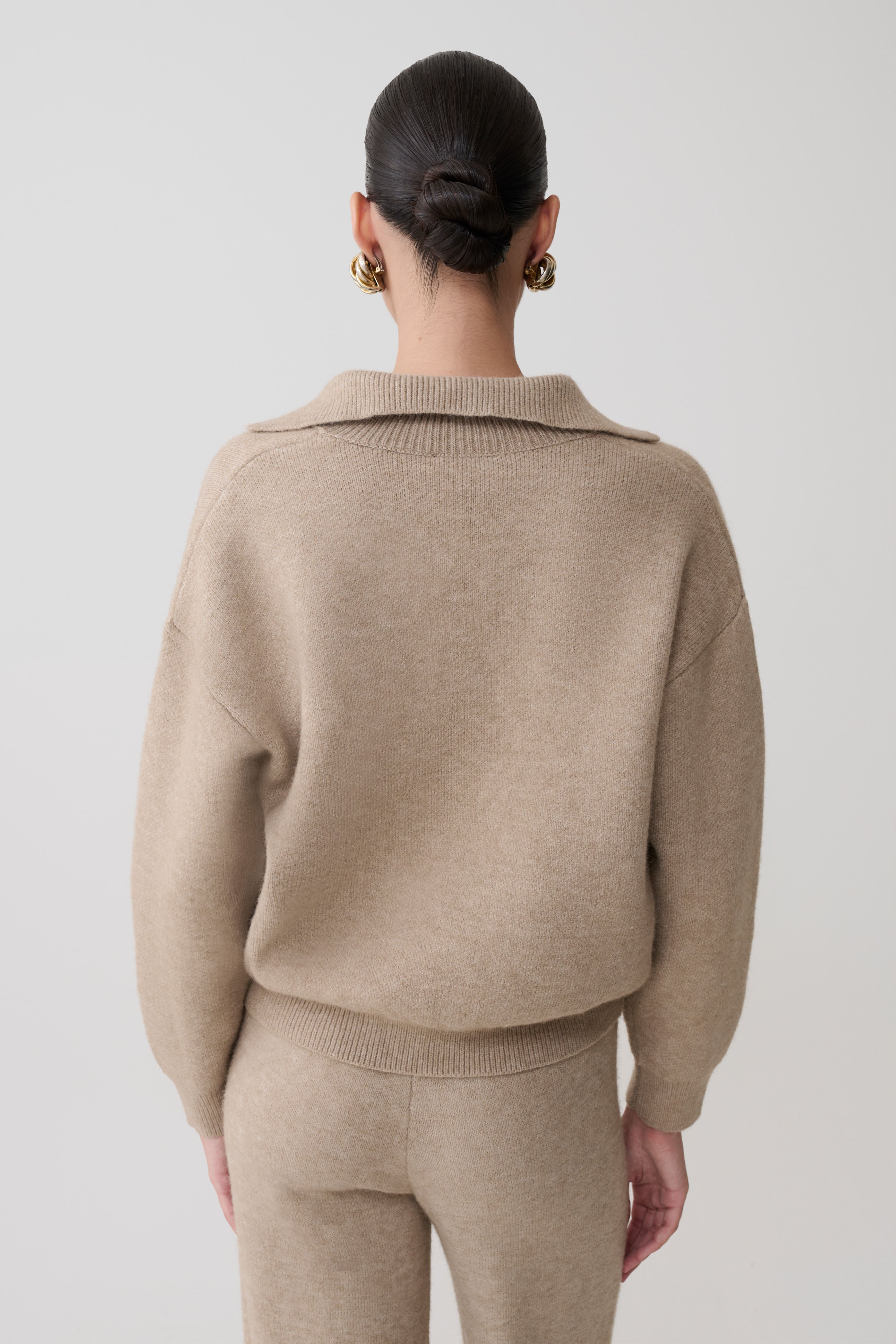 Luca Knit Jumper - Beige Marle | MESHKI