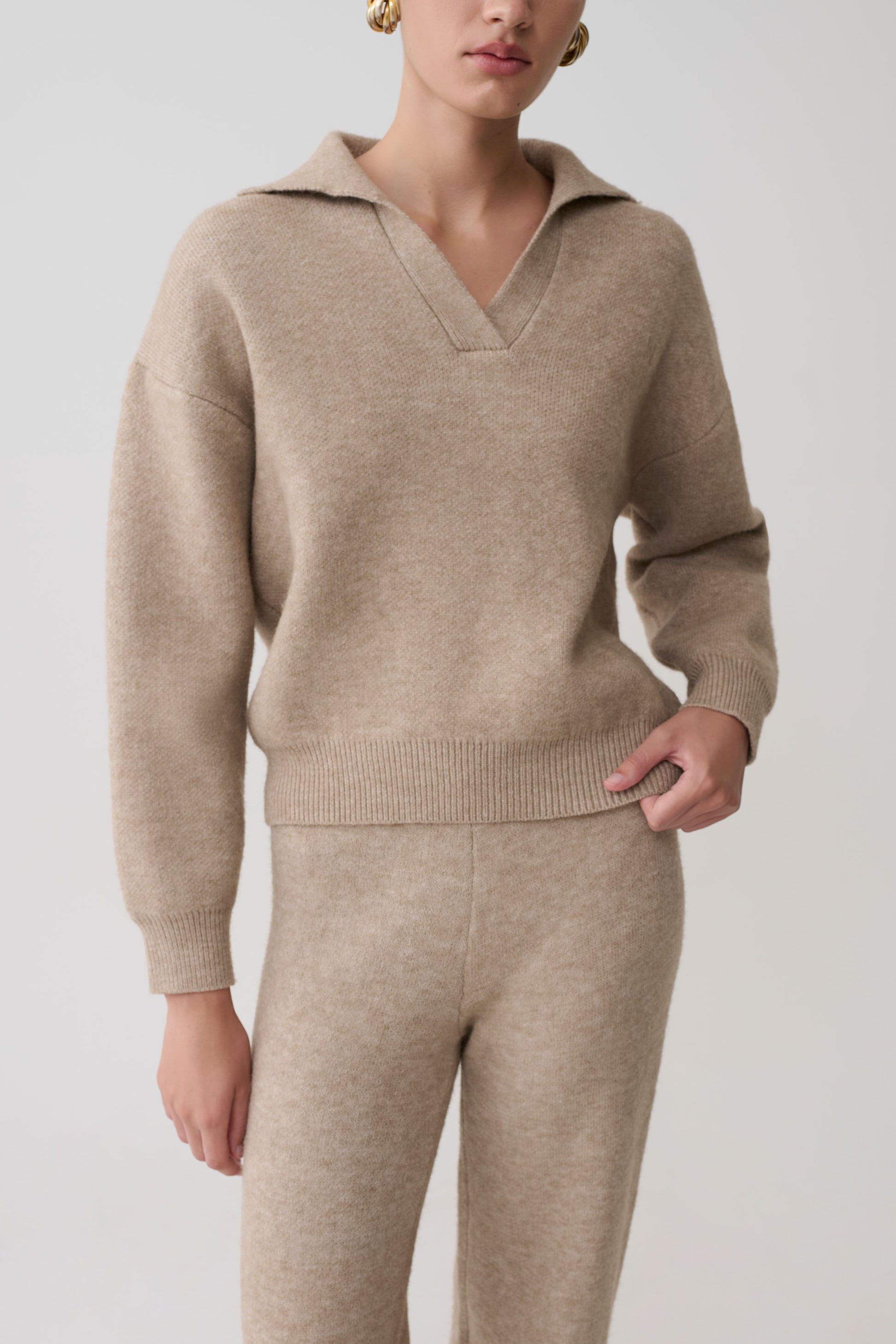 Luca Knit Jumper - Beige Marle #6