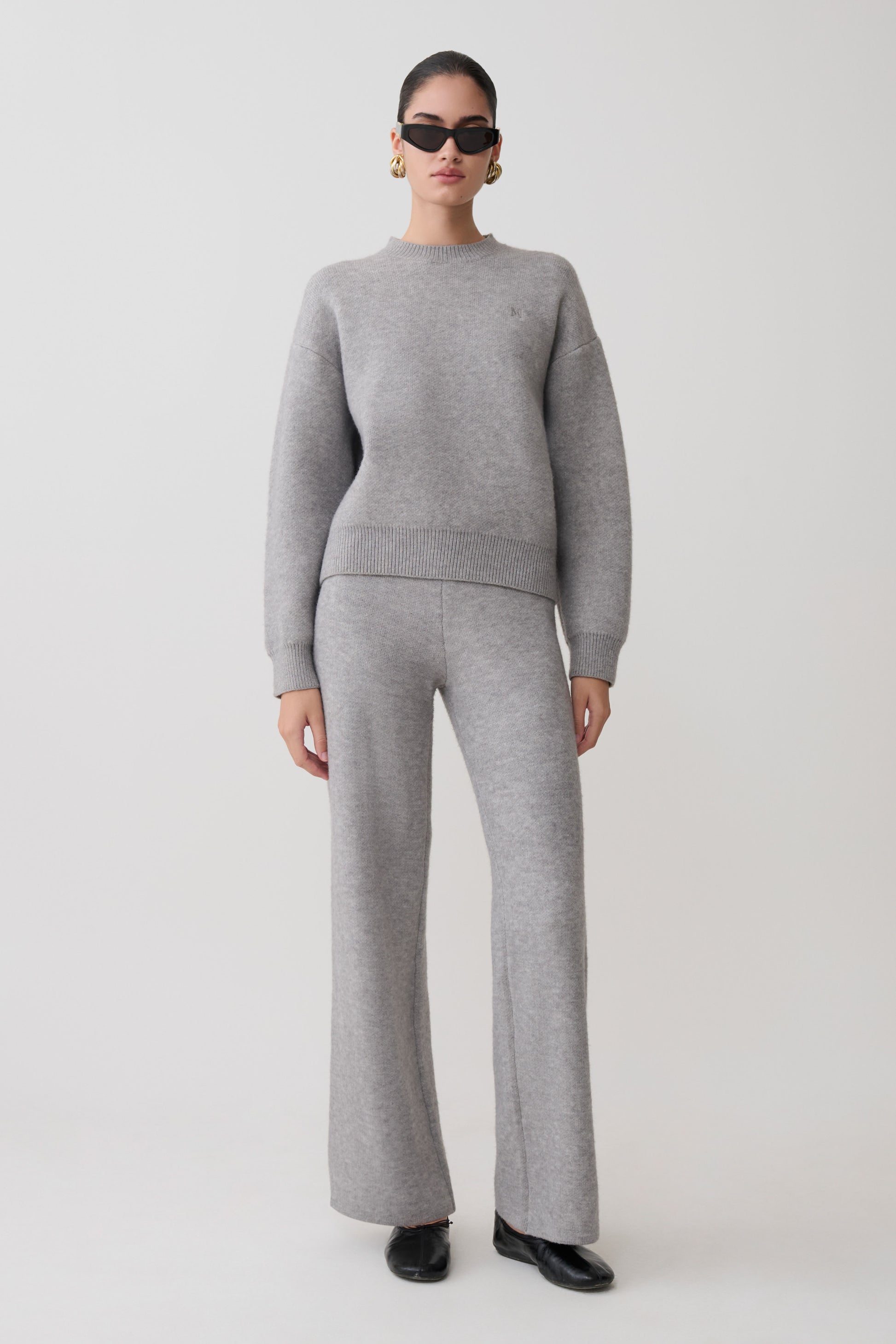 Lulu Oversized Knit Jumper - Grey Marle #4