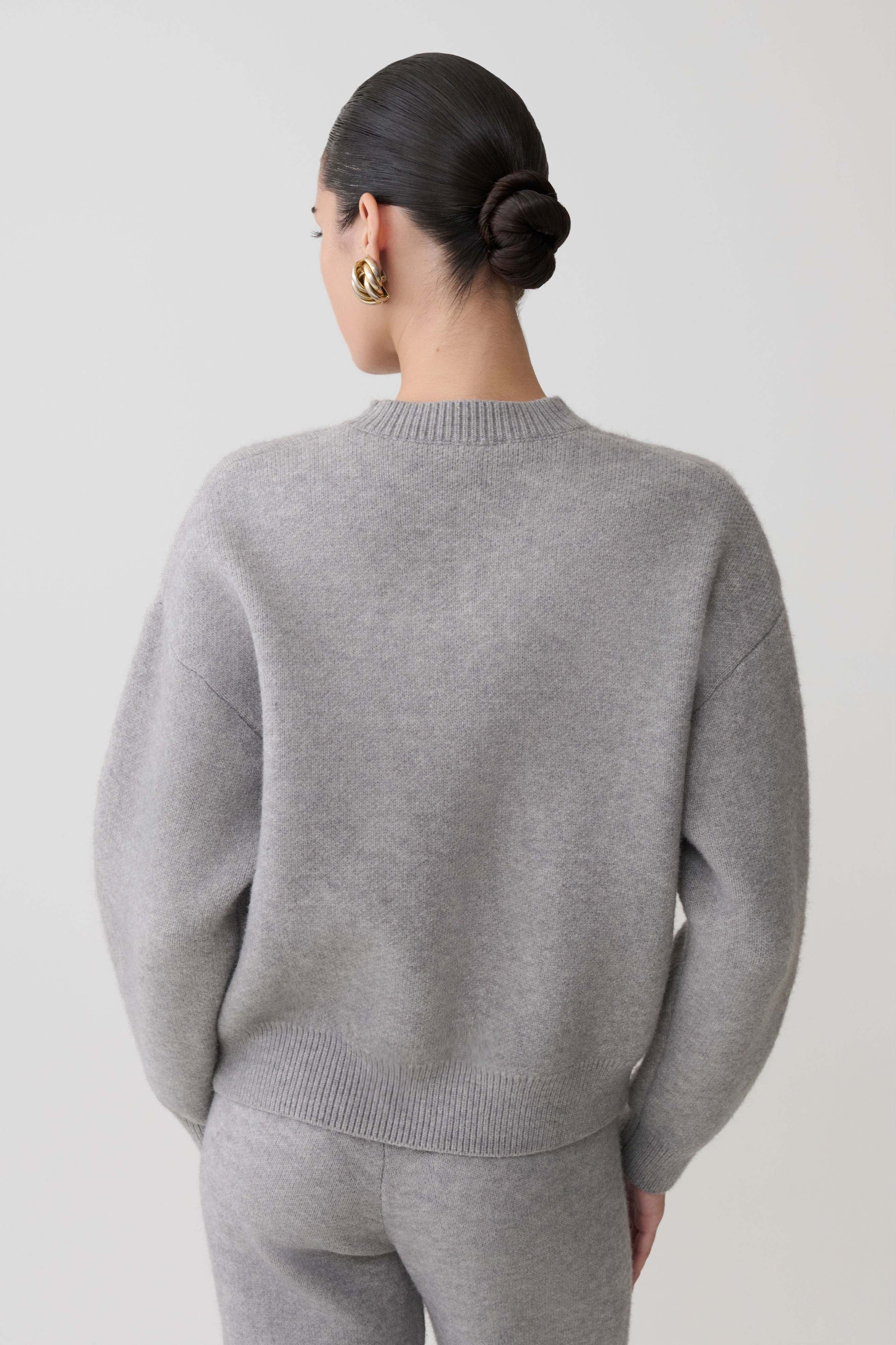Lulu Oversized Knit Jumper - Grey Marle #2