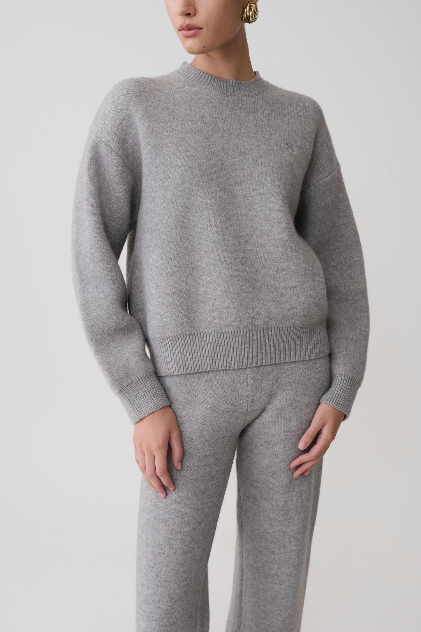 Lulu Oversized Knit Jumper - Grey Marle
