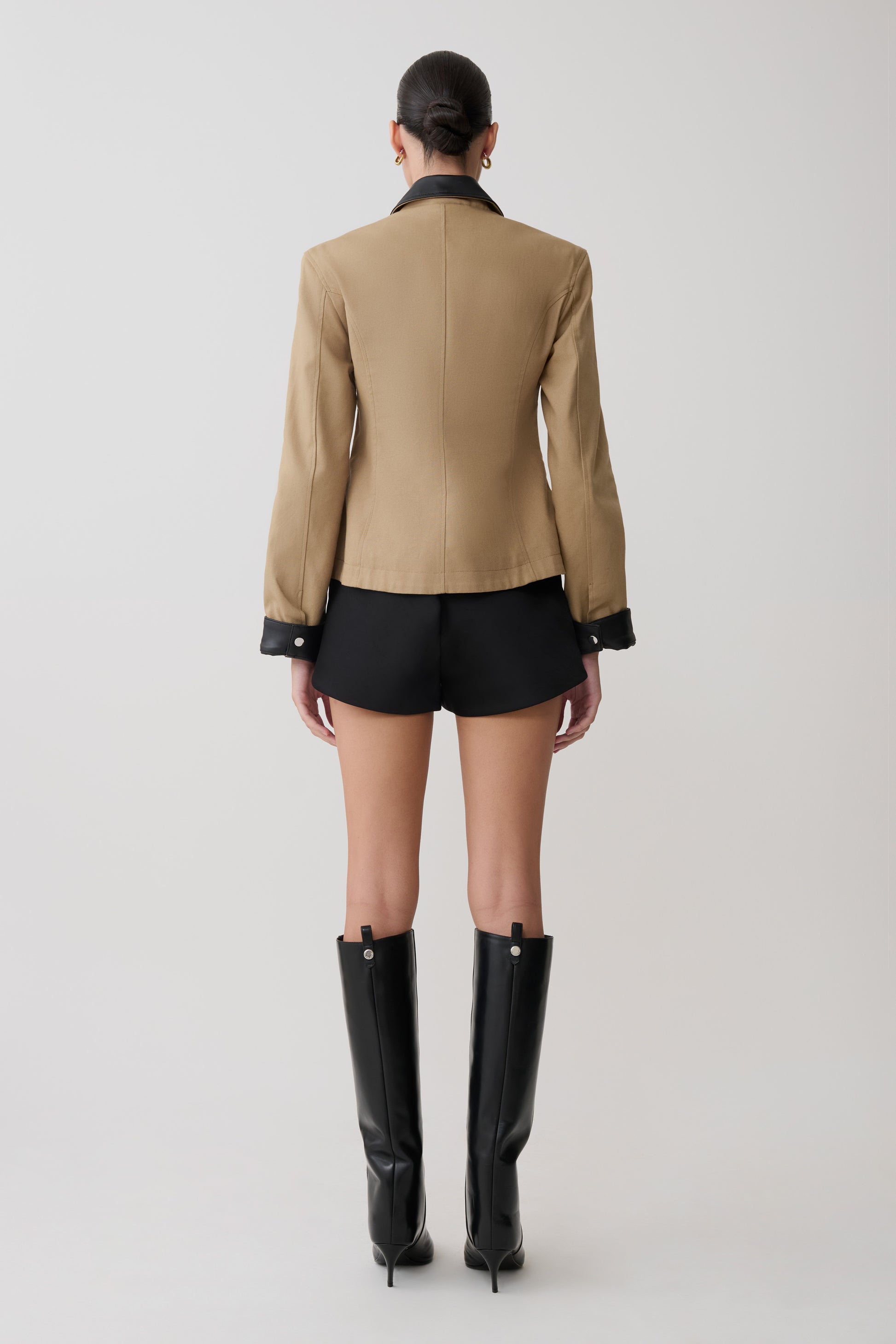 Solange Zip Up Collared Jacket - Natural #2