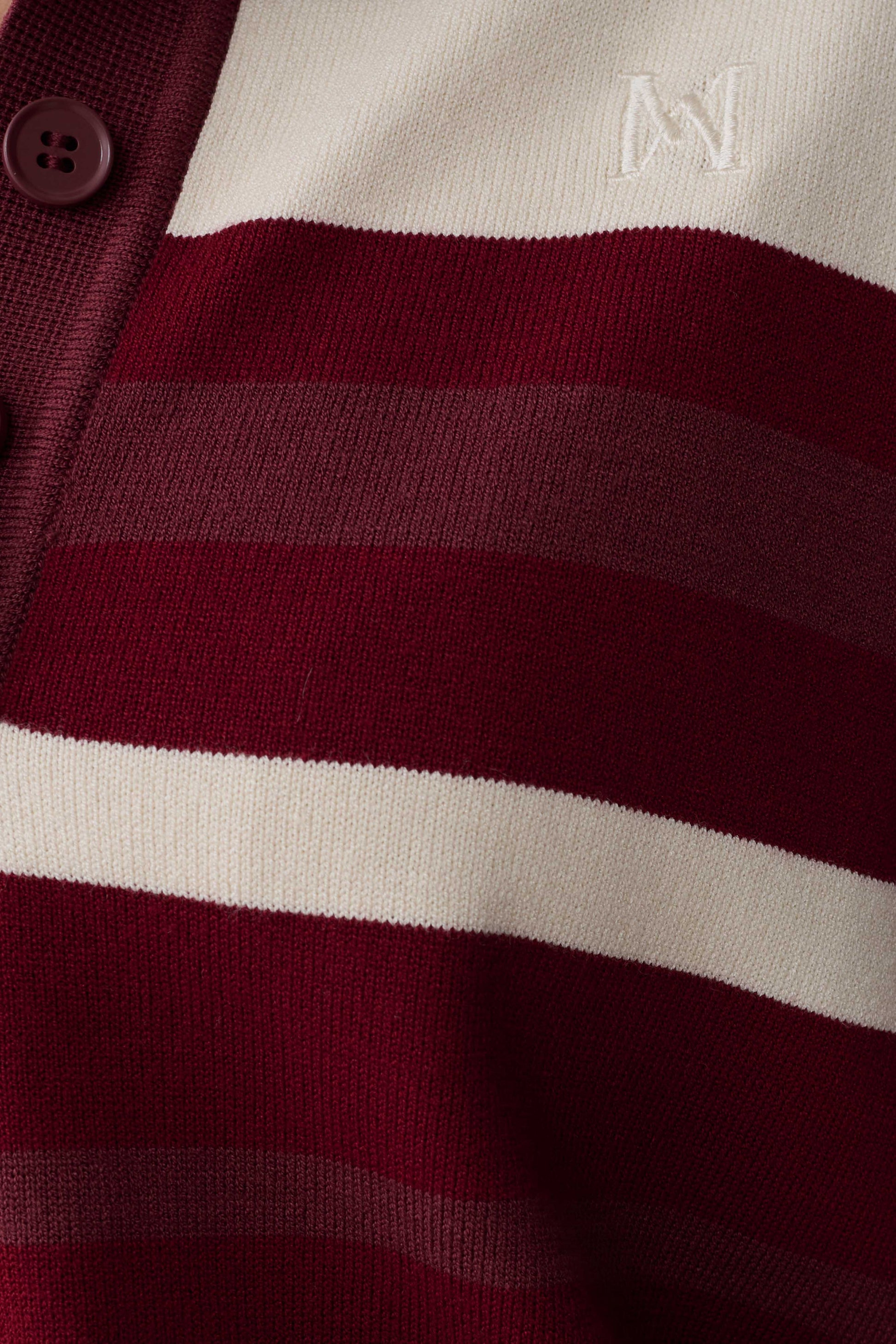 Philly Stripe Long Sleeve Knit Jumper - Burgundy/Cream #10
