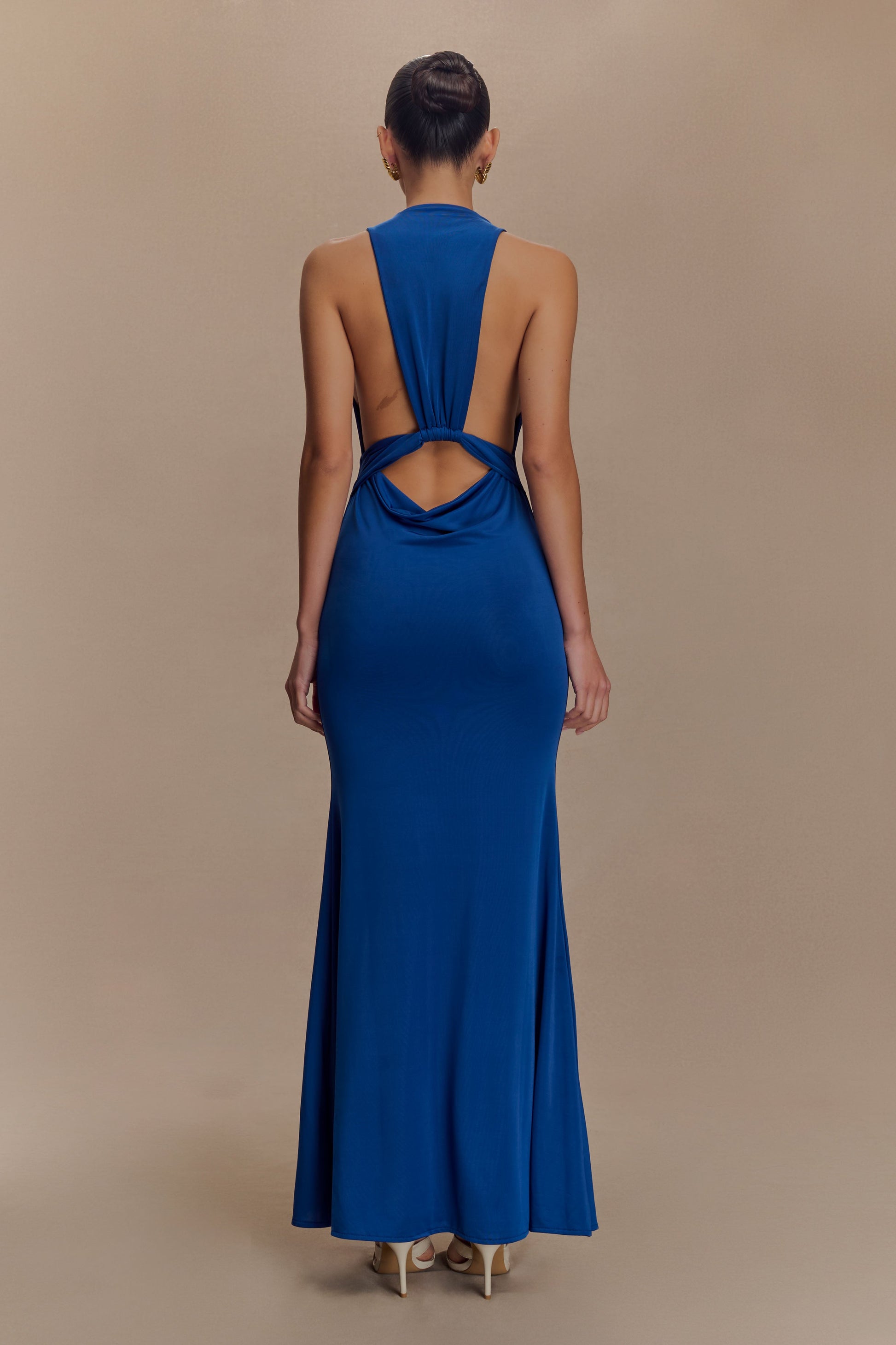Elke Slinky V Neck Maxi Dress - Cobalt | MESHKI Elke Slinky V Neck Maxi Dress - Cobalt | MESHKI
