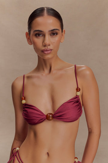 Memphis Beaded Bikini Bottom - Wine main image 0