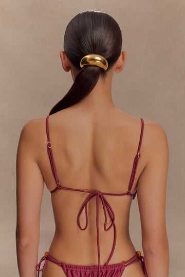 Memphis Beaded Bikini Bottom - Wine main image 1