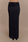 Judy Slinky And Mesh Maxi Skirt - Black