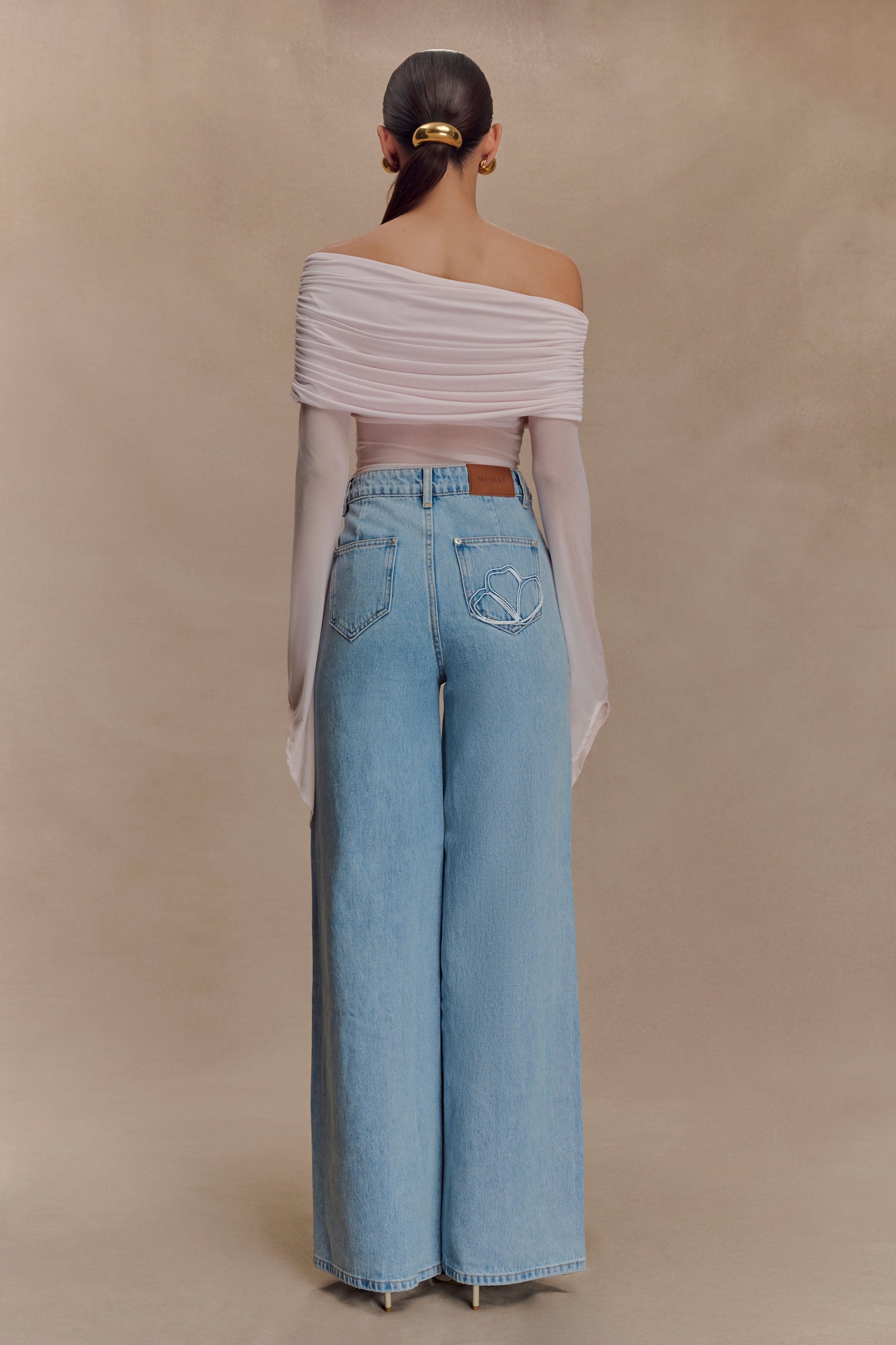 Dahlia One Shoulder Top - Pale Pink #5