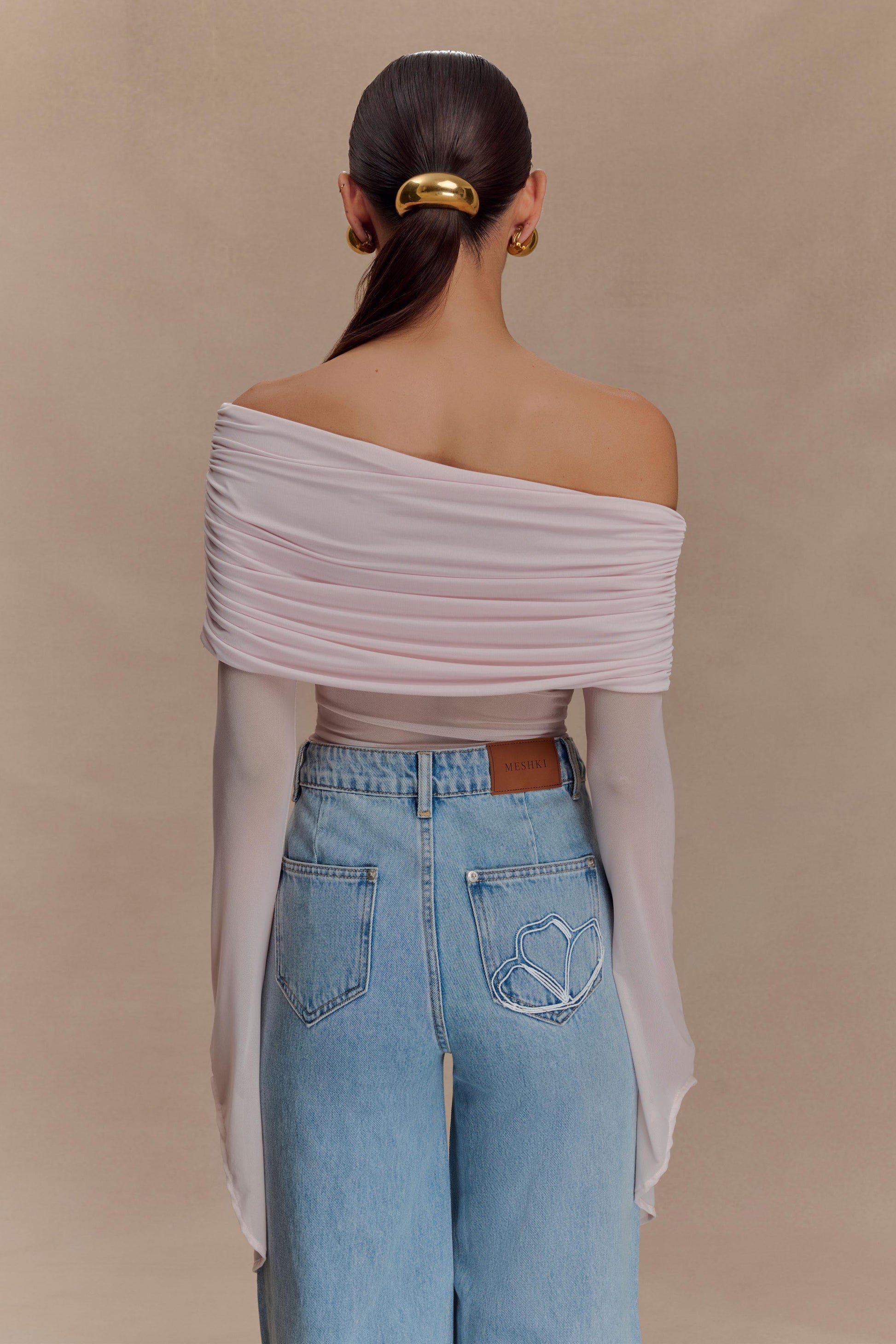 Dahlia One Shoulder Top - Pale Pink #2