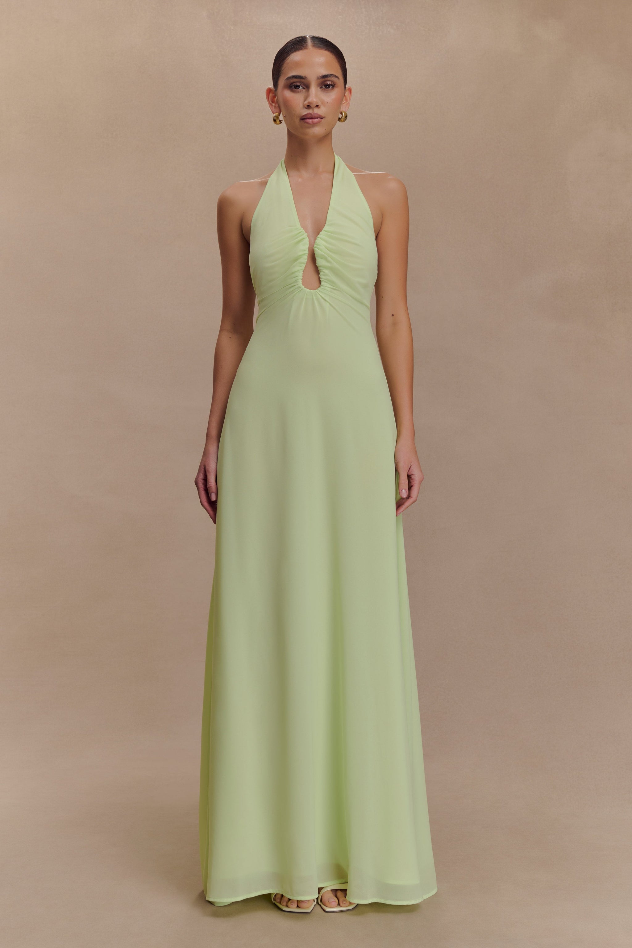 Malakhai Chiffon Halter Maxi Dress