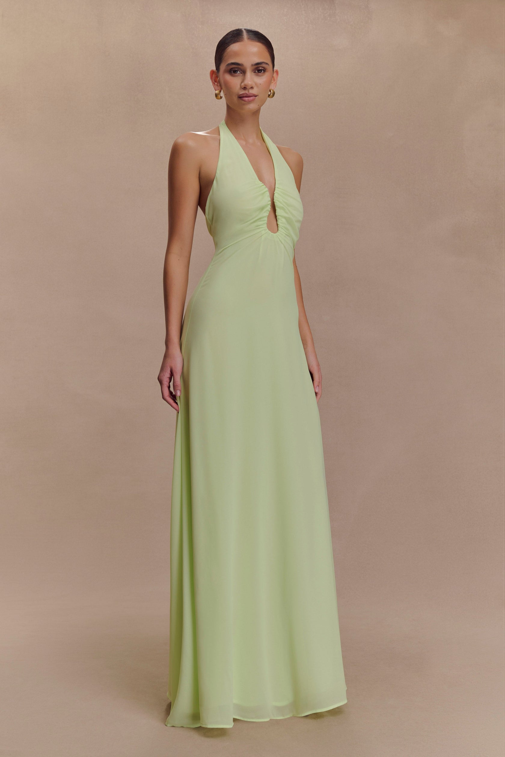 Malakhai Chiffon Halter Maxi Dress