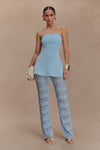 Trena Crochet Knit Pants - Sky Blue