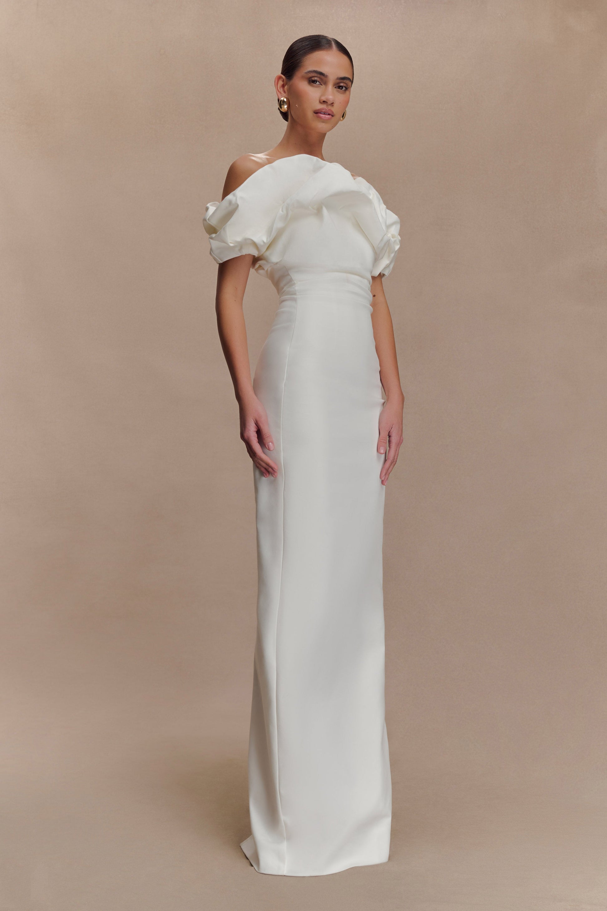 Sariya Sculptural Maxi Dress - White #4