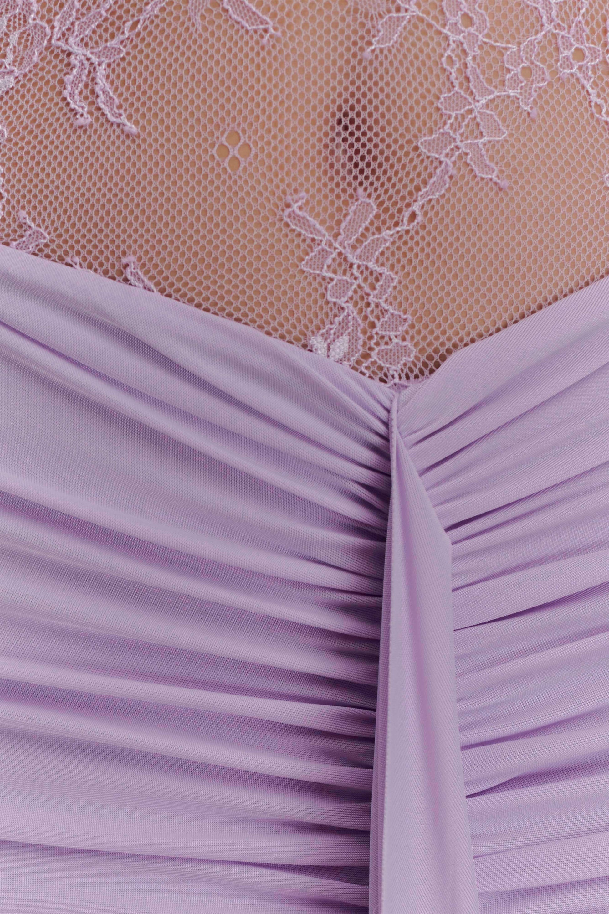 Bonnie Slinky And Lace Maxi Dress - Lilac #6