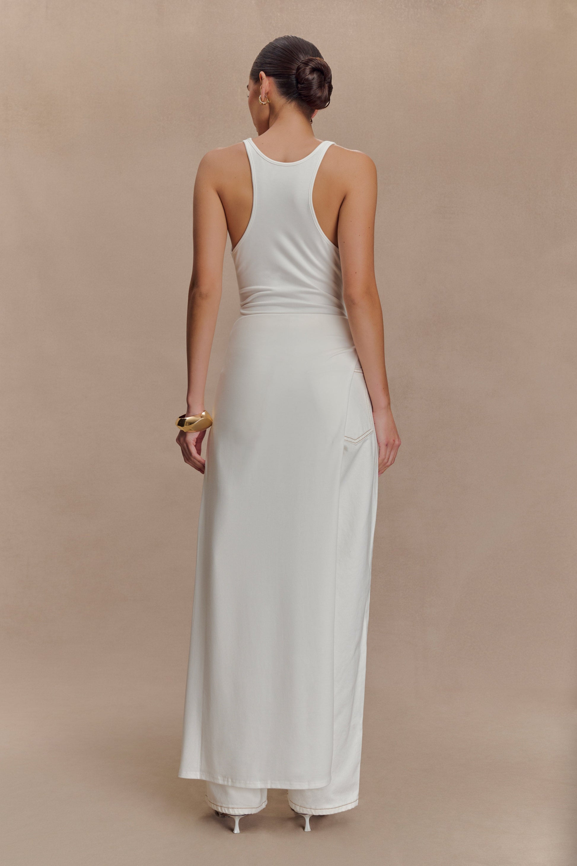 Ellerie Longline Racerback Top - White #3