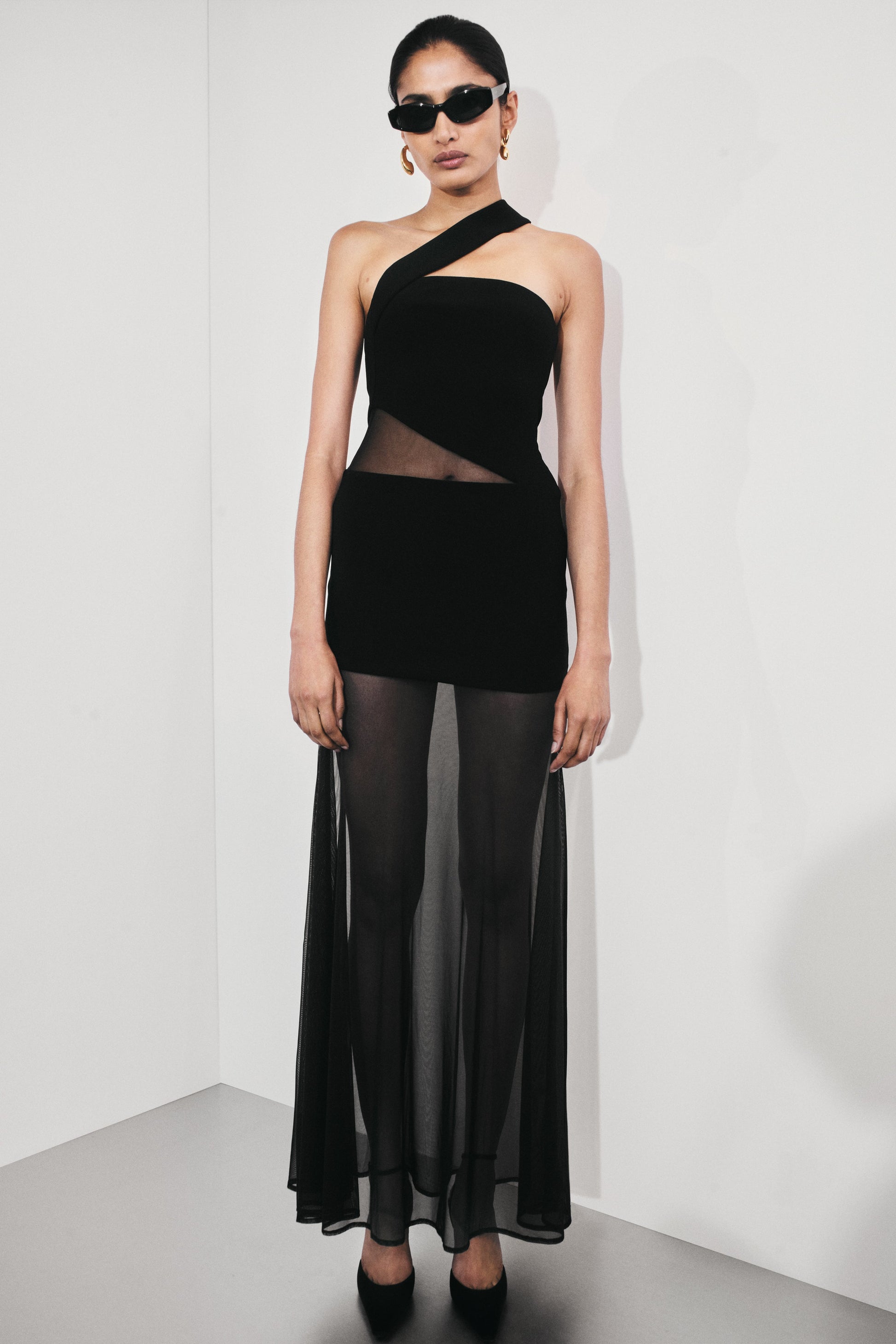 Vashti Cut Out Mesh Maxi Dress - Black #8