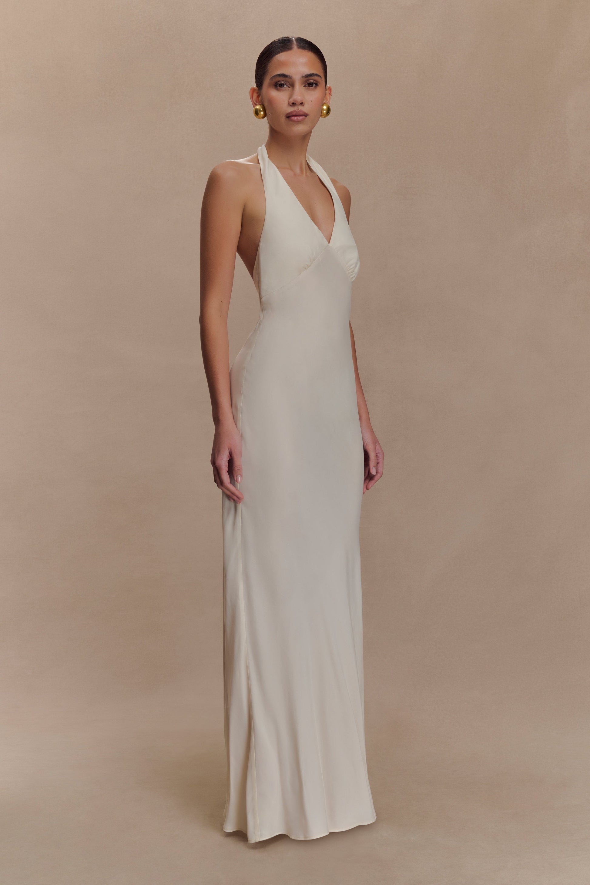 Louisiana Halter Maxi Dress - Ivory #3