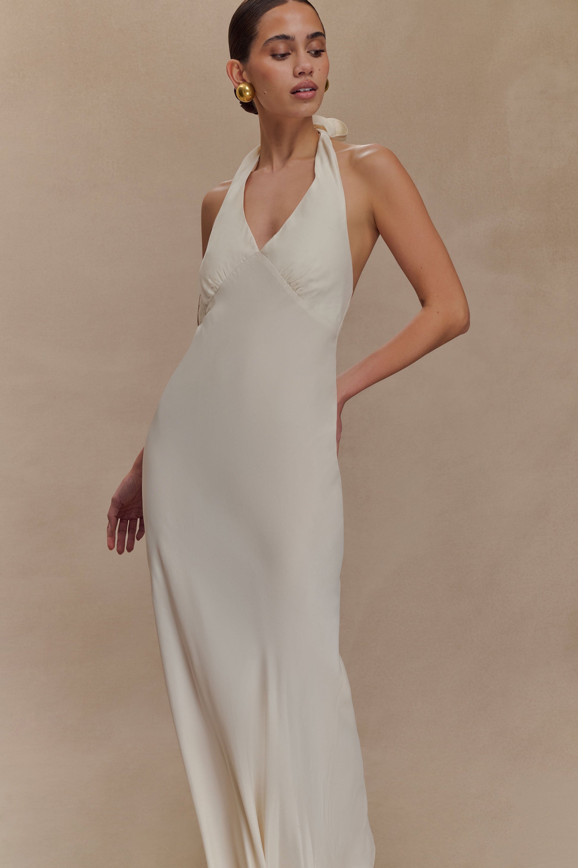 Louisiana Halter Maxi Dress - Ivory #5