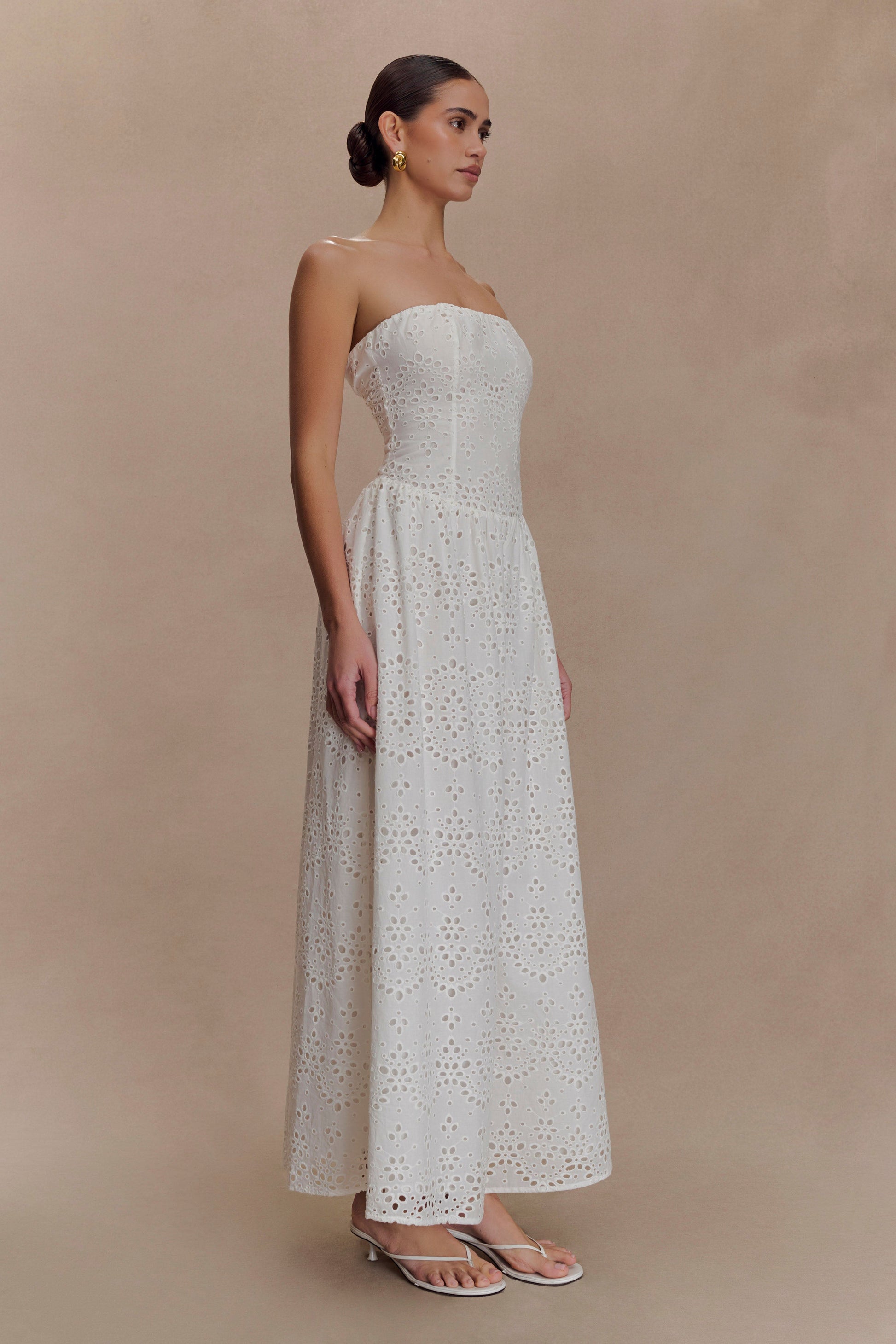 Maureen Broderie Strapless Maxi Dress - White #4