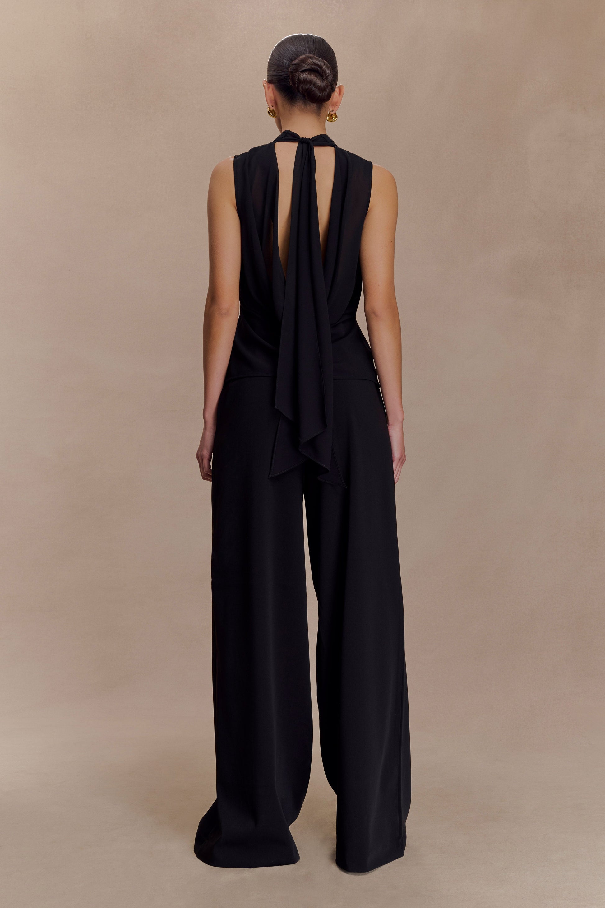 Saria Chiffon Low Back Top - Black #5