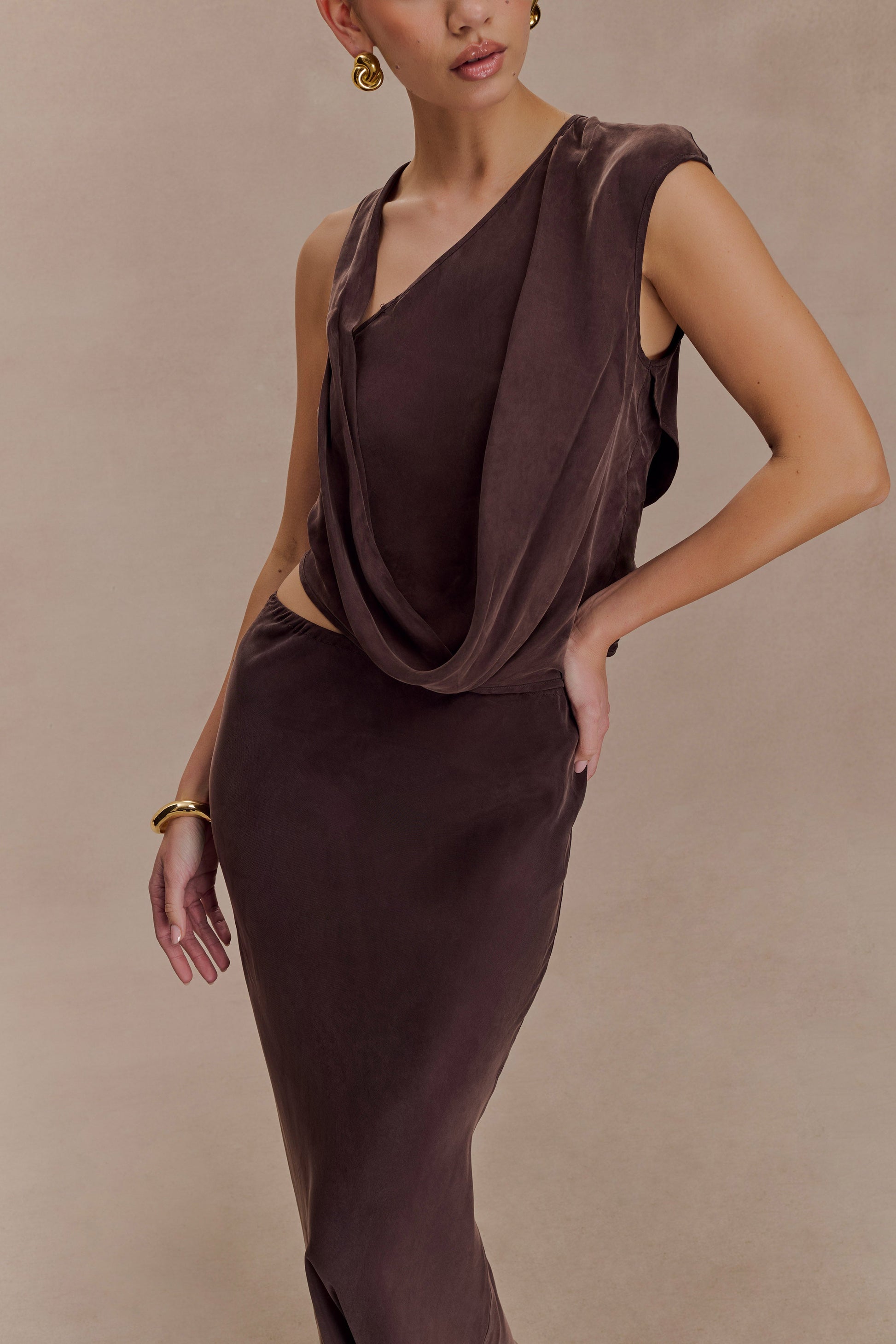 Violeta Asymmetric Top - Dark Chocolate #7