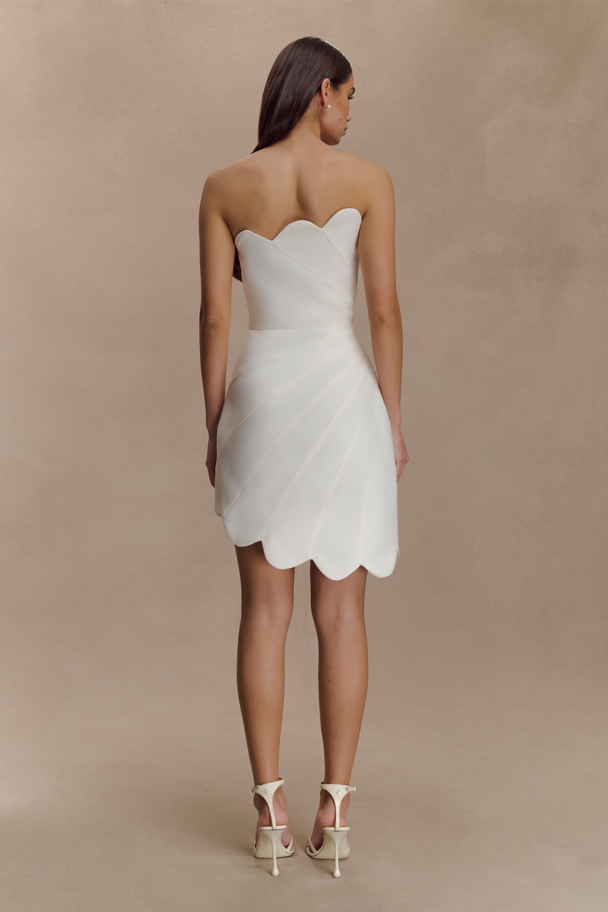 Atenea Satin Mini Dress - White #4