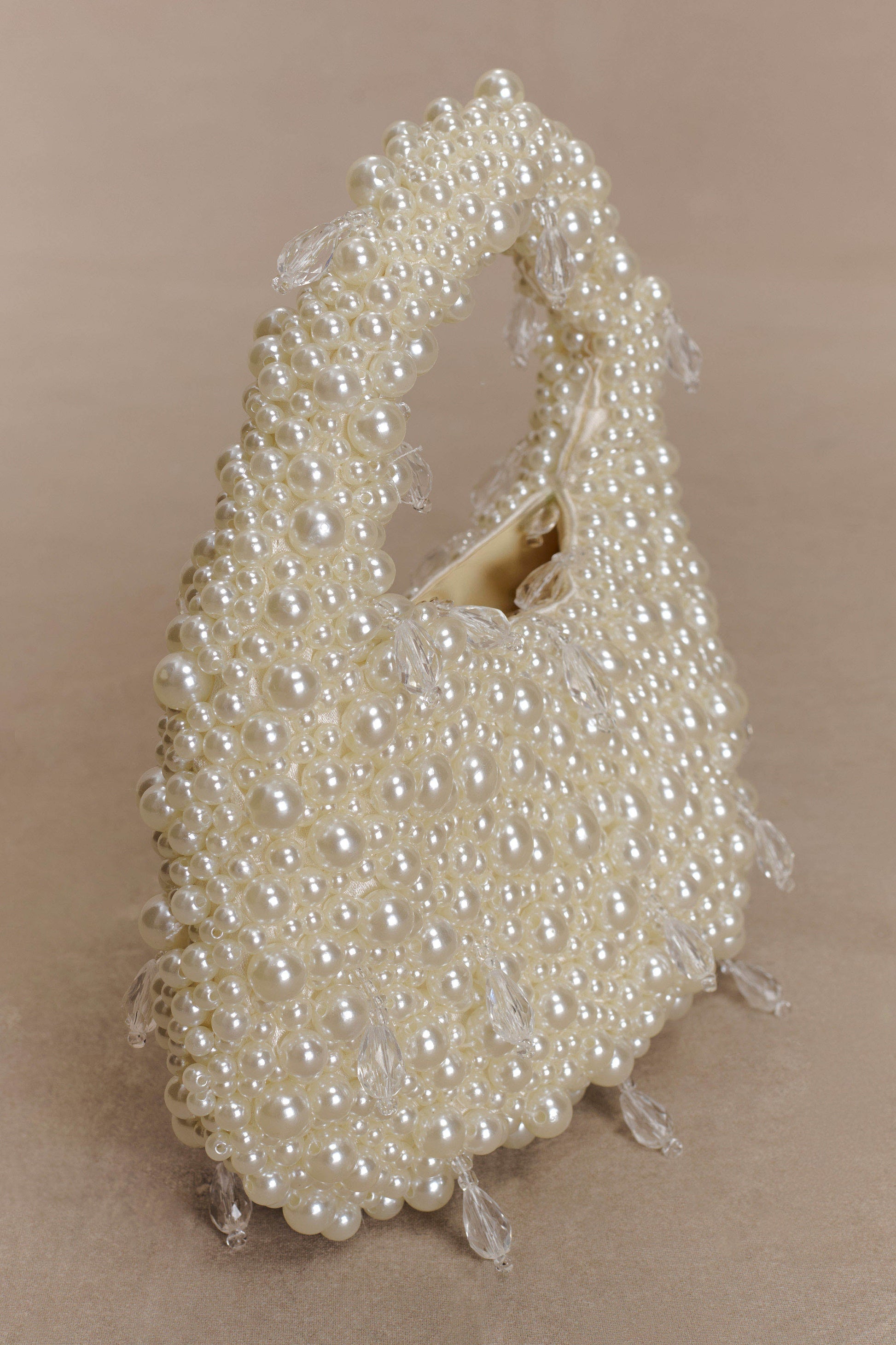 Amara Pearl Teardrop Beaded Bag - White #3