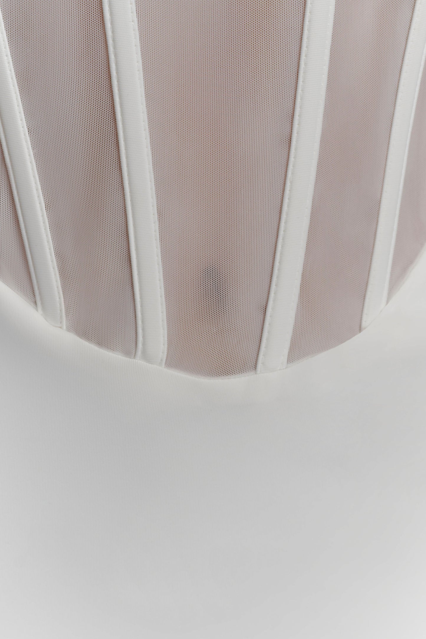 Palmer Mesh Corset Mini Dress - Ivory