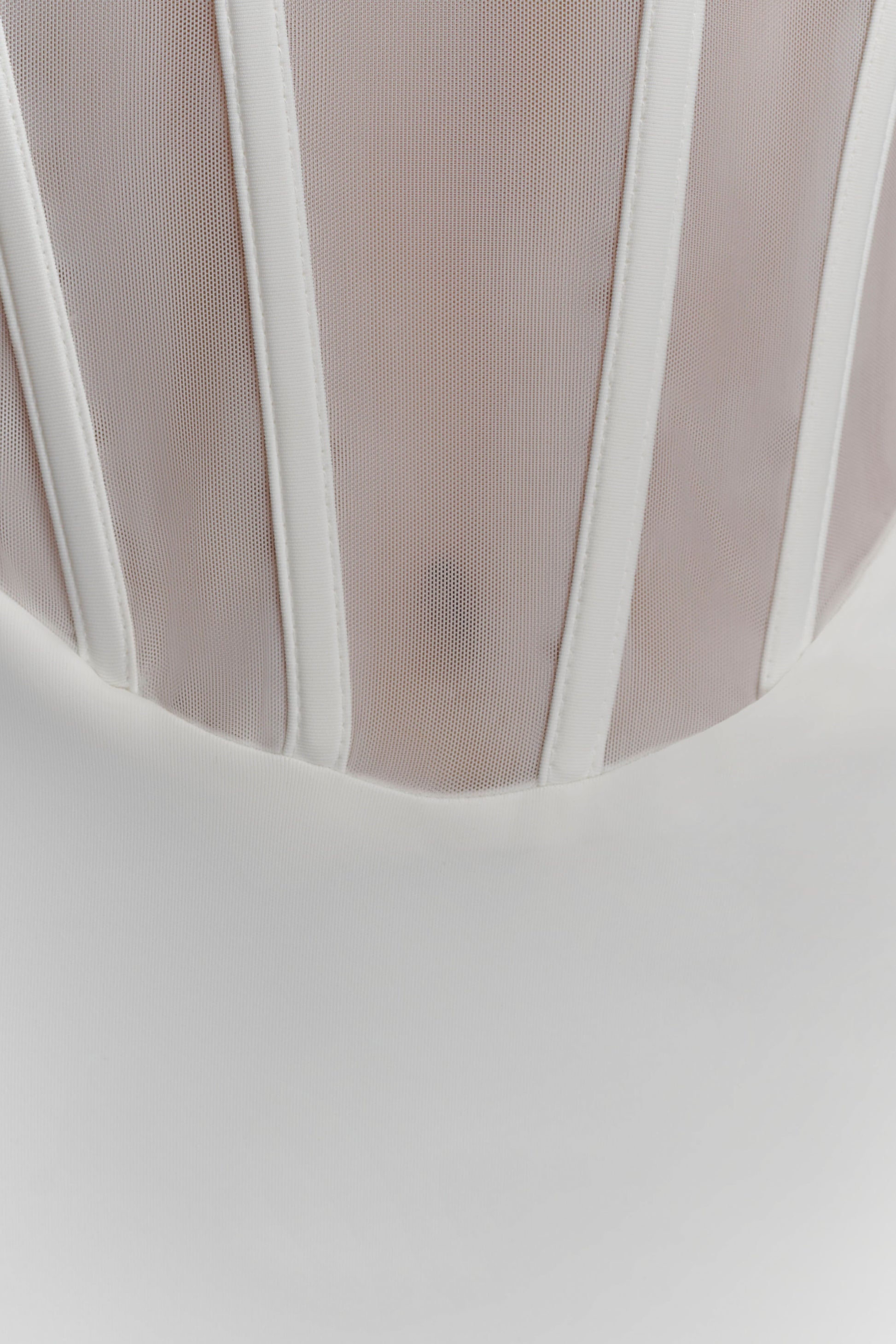 Palmer Mesh Corset Mini Dress - Ivory #6