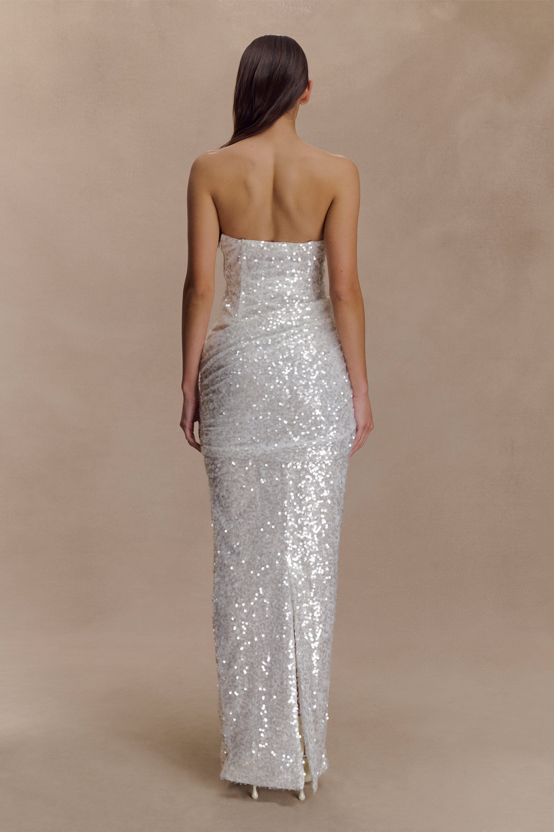 Nala Strapless Sequin Maxi Dress - Ivory #5