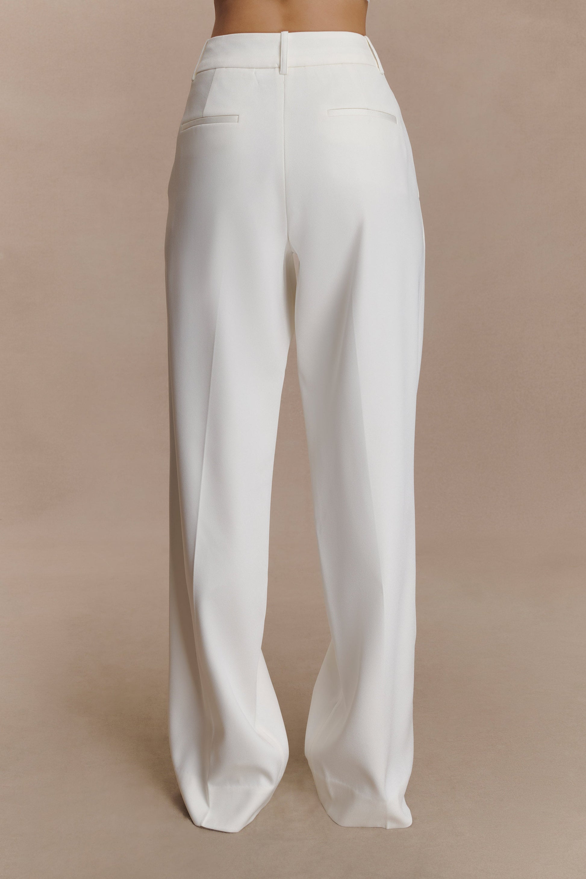 Fatima Satin Straight Leg Pant - White #3