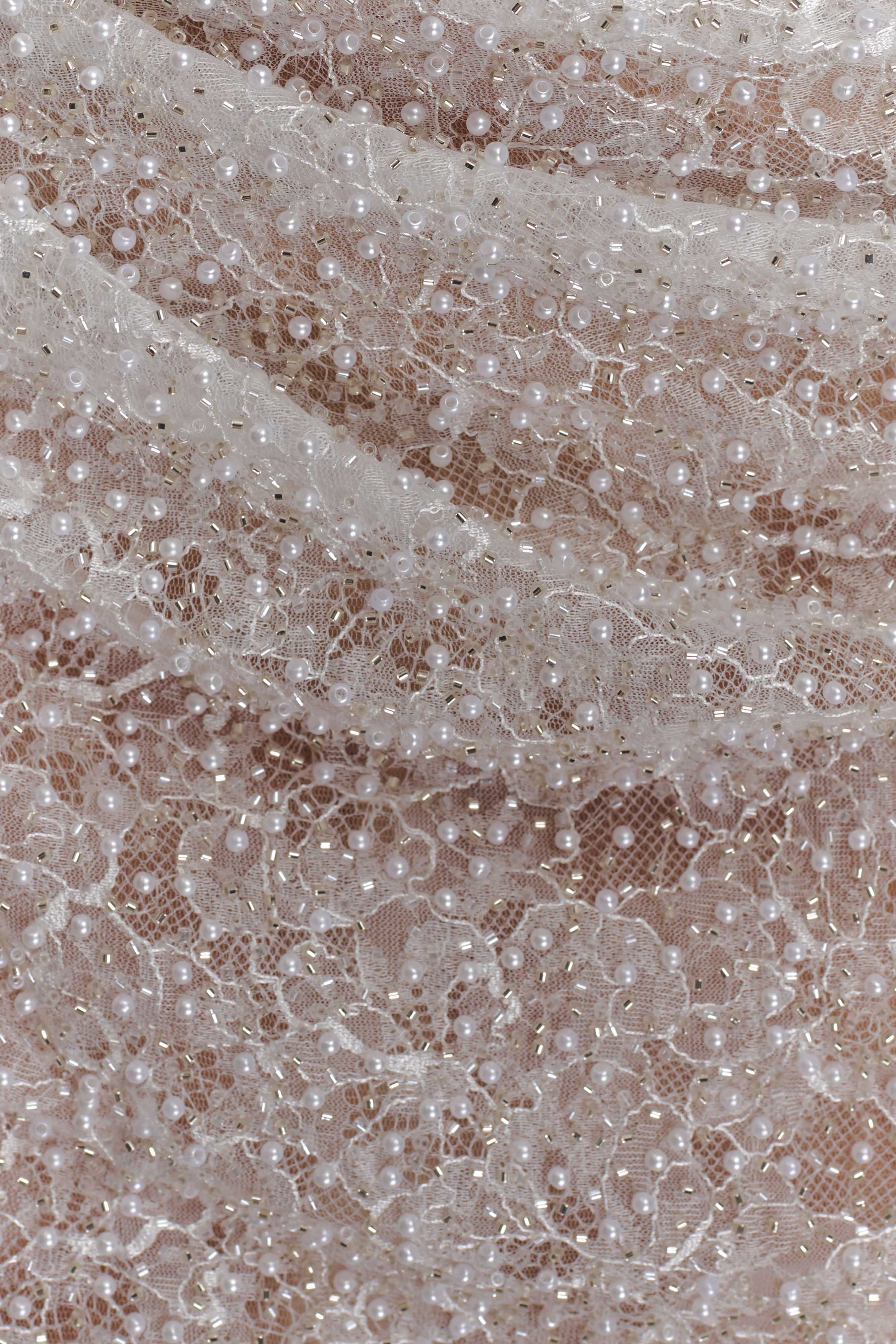 Connie Beaded Bodycon Mini Dress - Nude #8