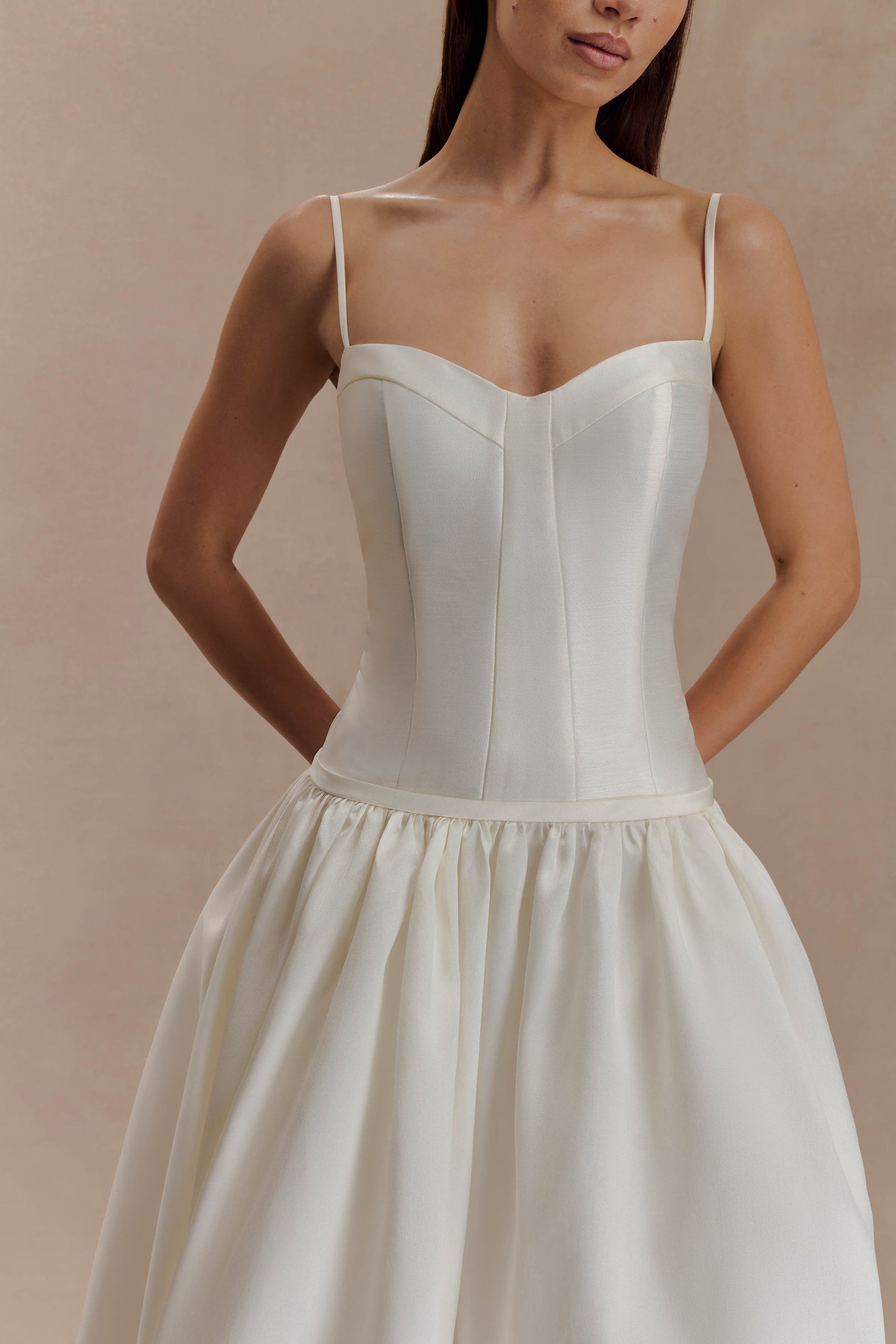 Carol Taffeta Maxi Gown - Ivory #3