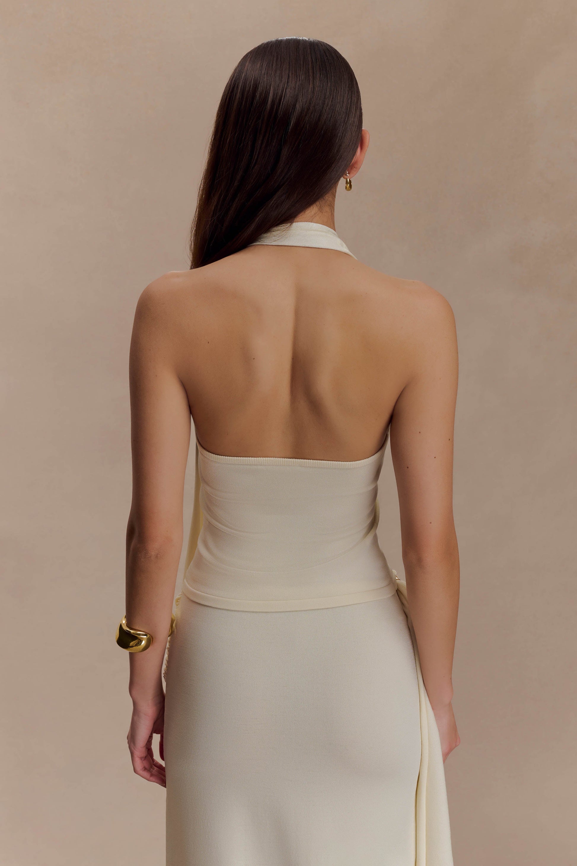 Xanthia Knit Halter Top - Ivory #2