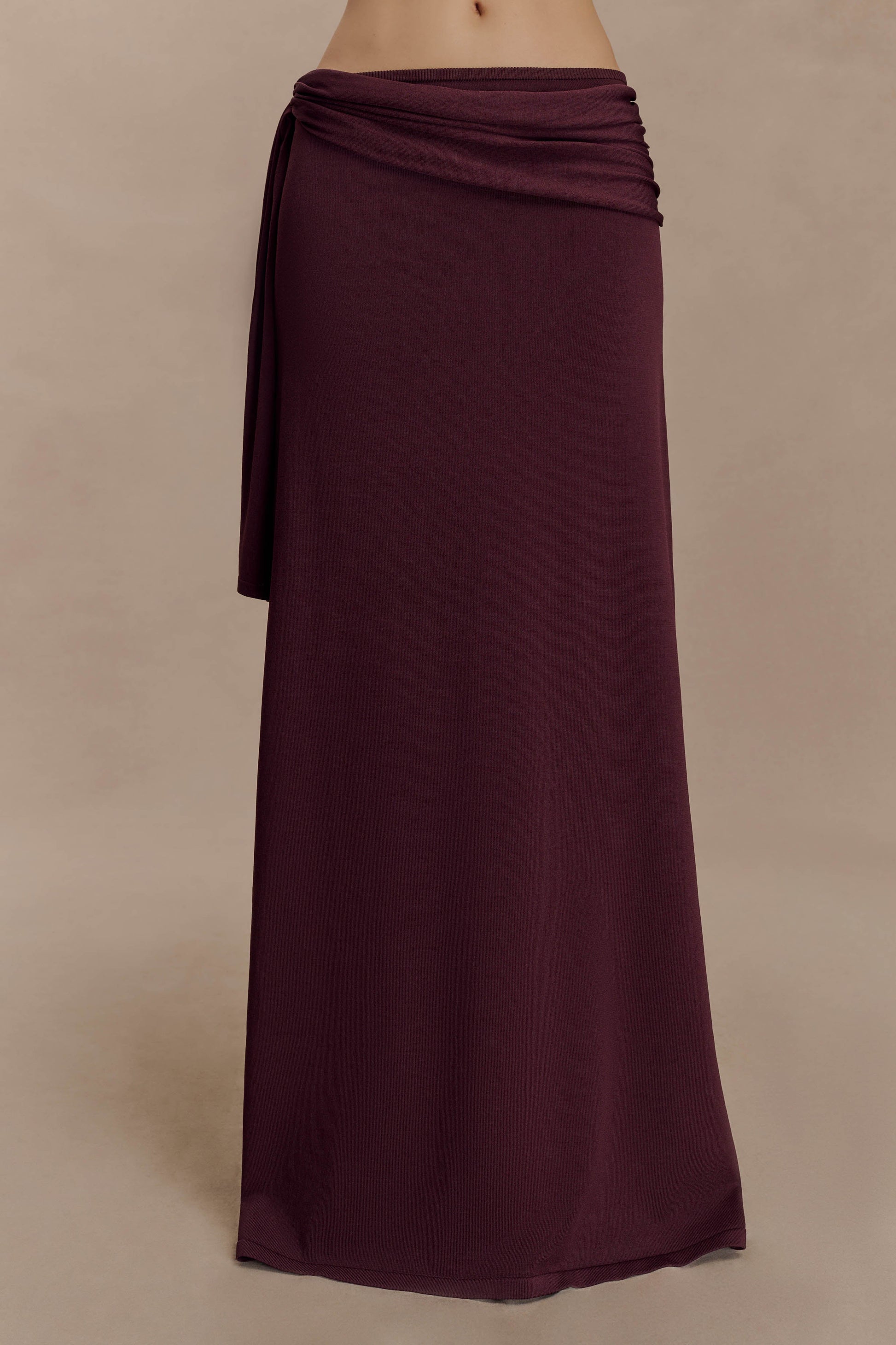 Bowie Low Rise Knit Maxi Skirt - Dark Chocolate #2
