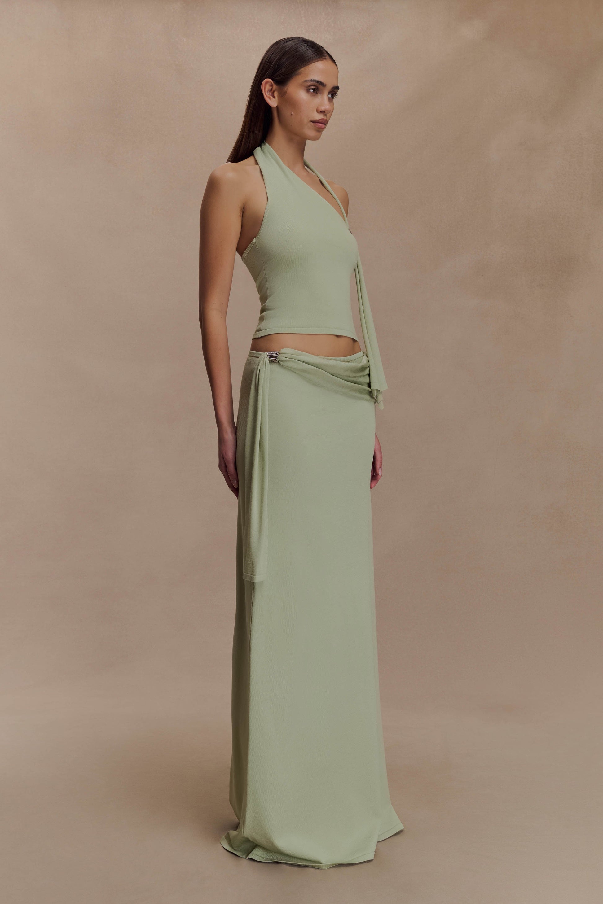 Xanthia Knit Halter Top - Pastel Green #4